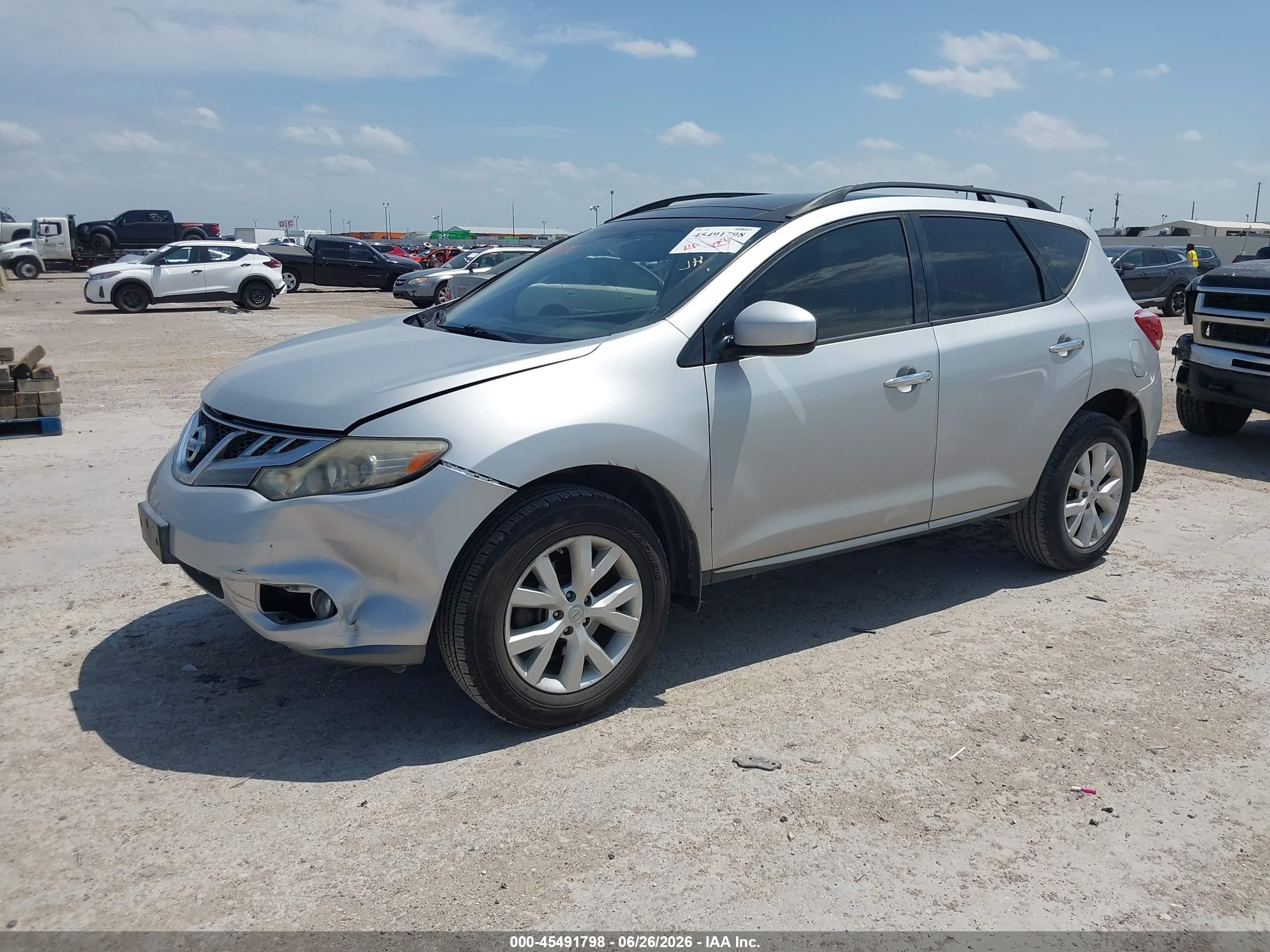 2014 Nissan Murano Sl Silver vin: JN8AZ1MU4EW400293