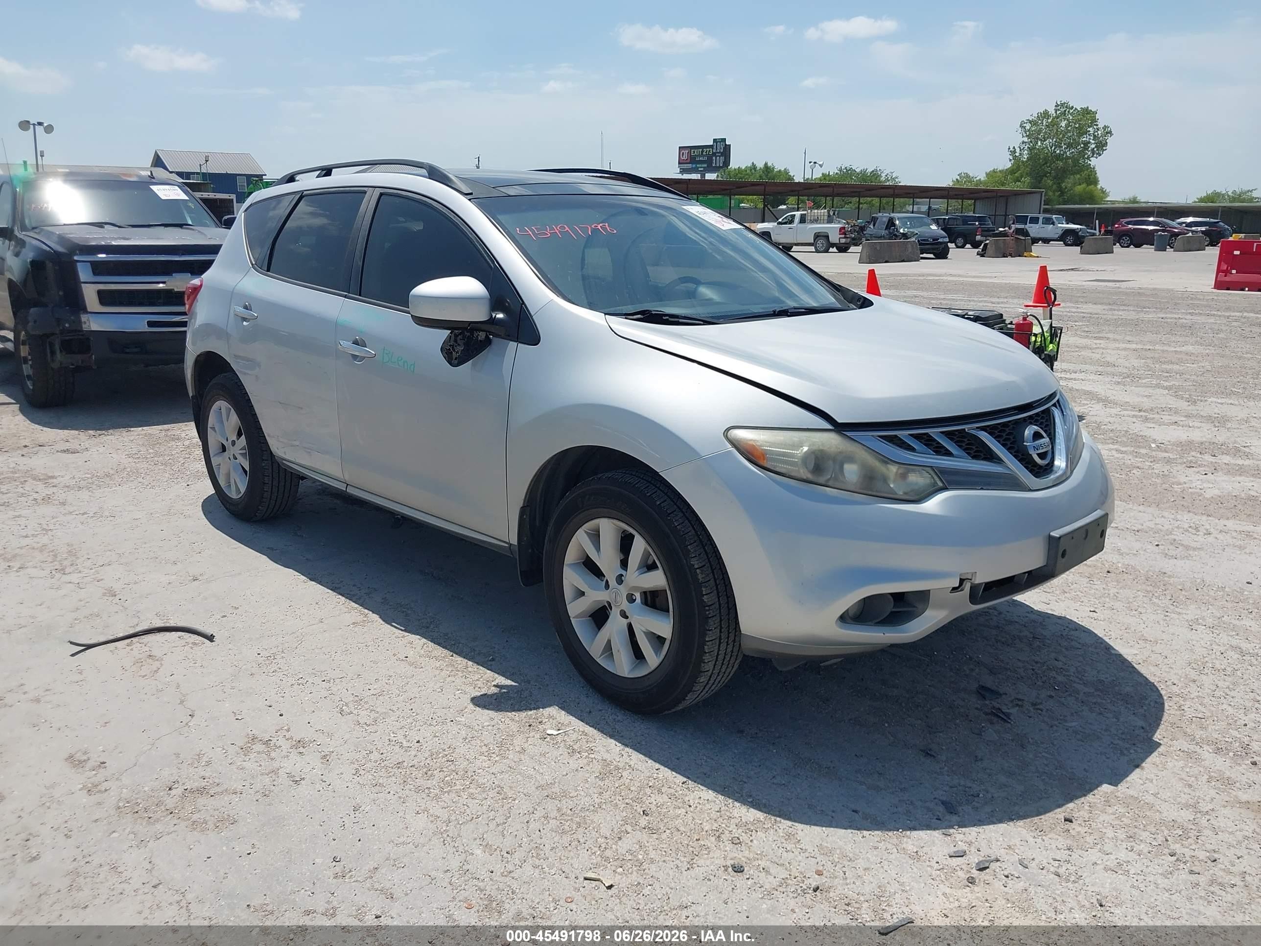 2014 Nissan Murano Sl Silver vin: JN8AZ1MU4EW400293