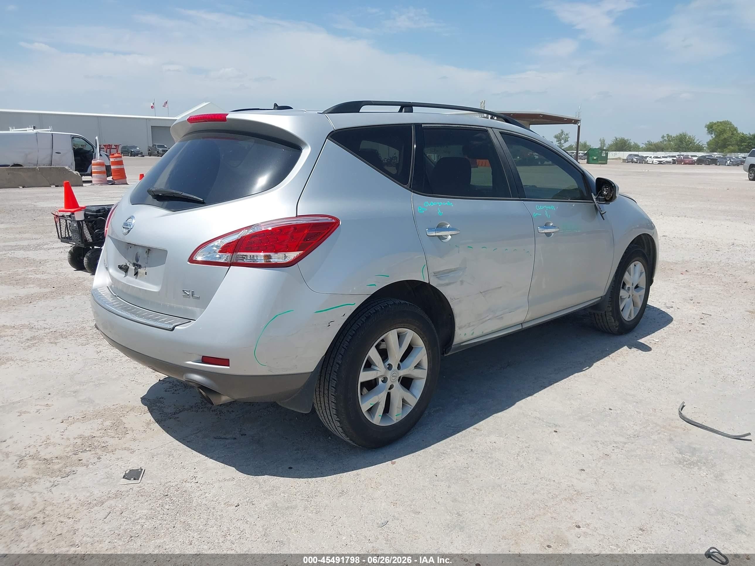 2014 Nissan Murano Sl Silver vin: JN8AZ1MU4EW400293