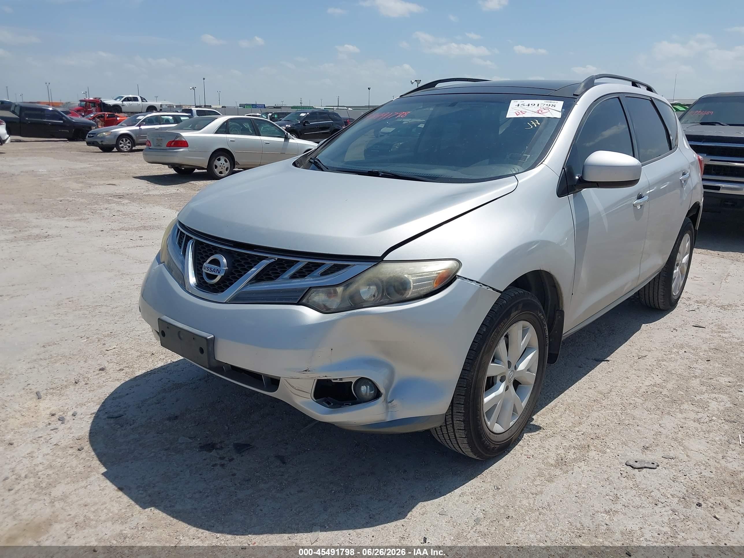 2014 Nissan Murano Sl Silver vin: JN8AZ1MU4EW400293