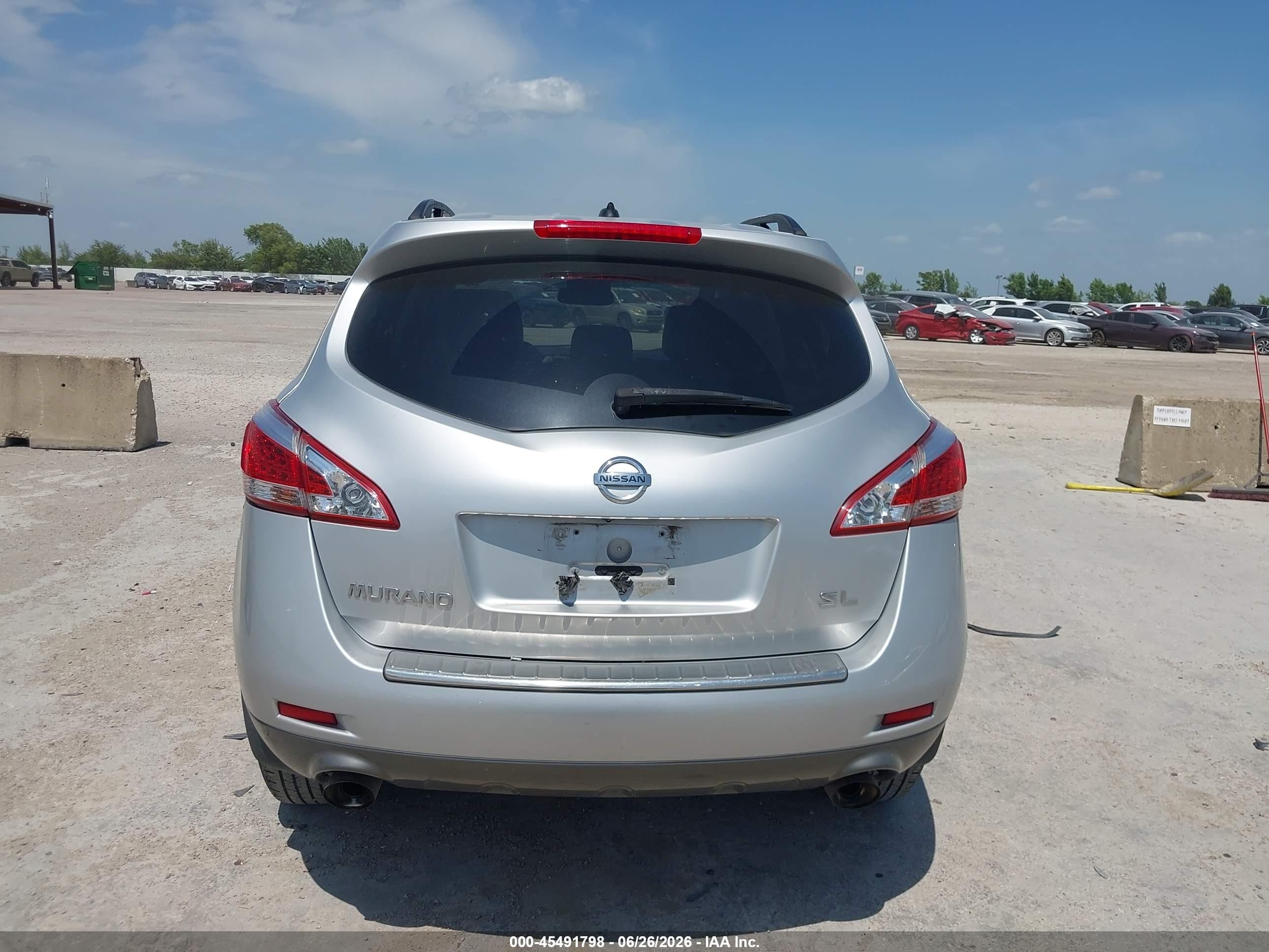 2014 Nissan Murano Sl Silver vin: JN8AZ1MU4EW400293