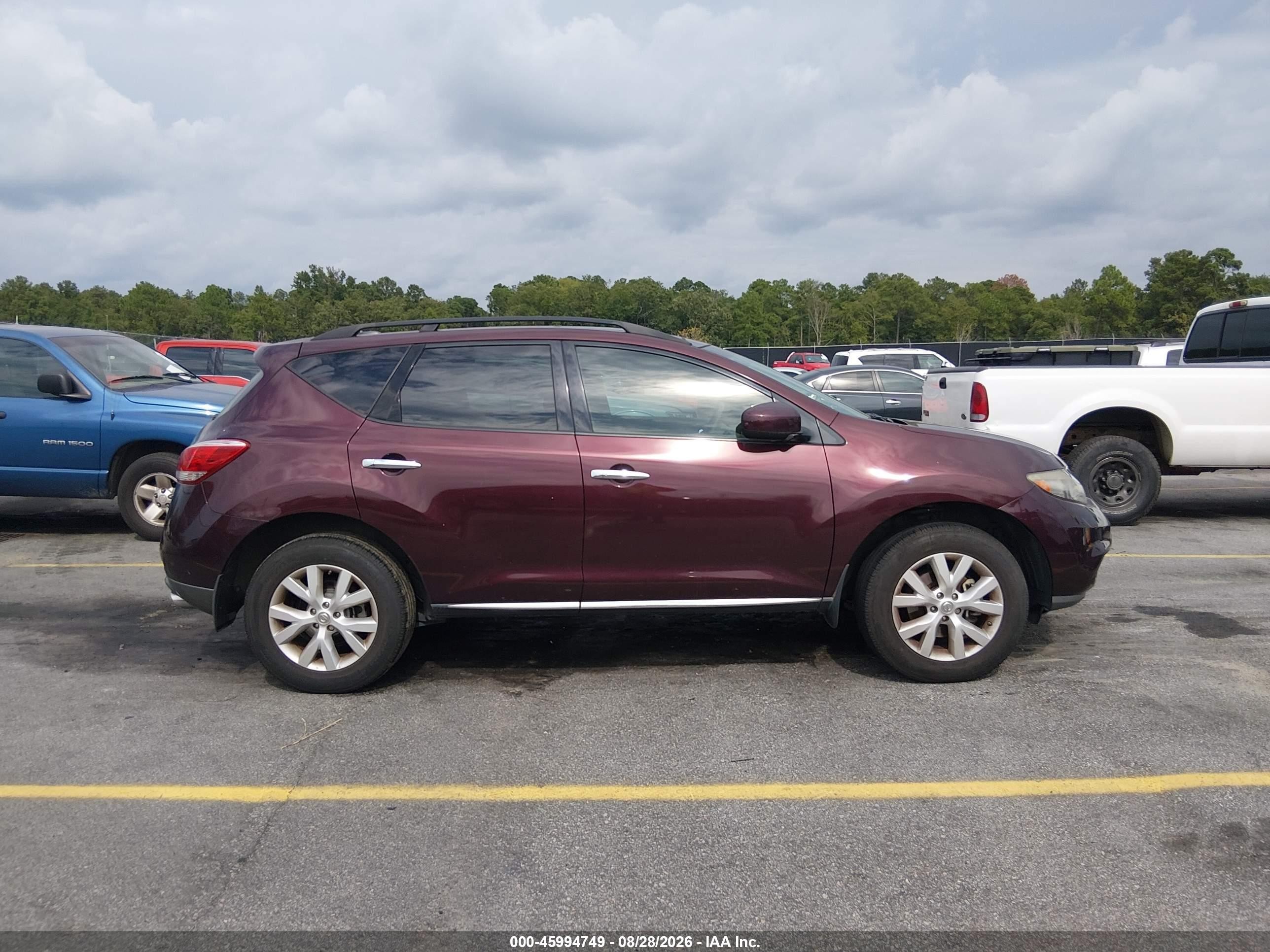 2014 Nissan Murano Sl Maroon vin: JN8AZ1MU4EW403937