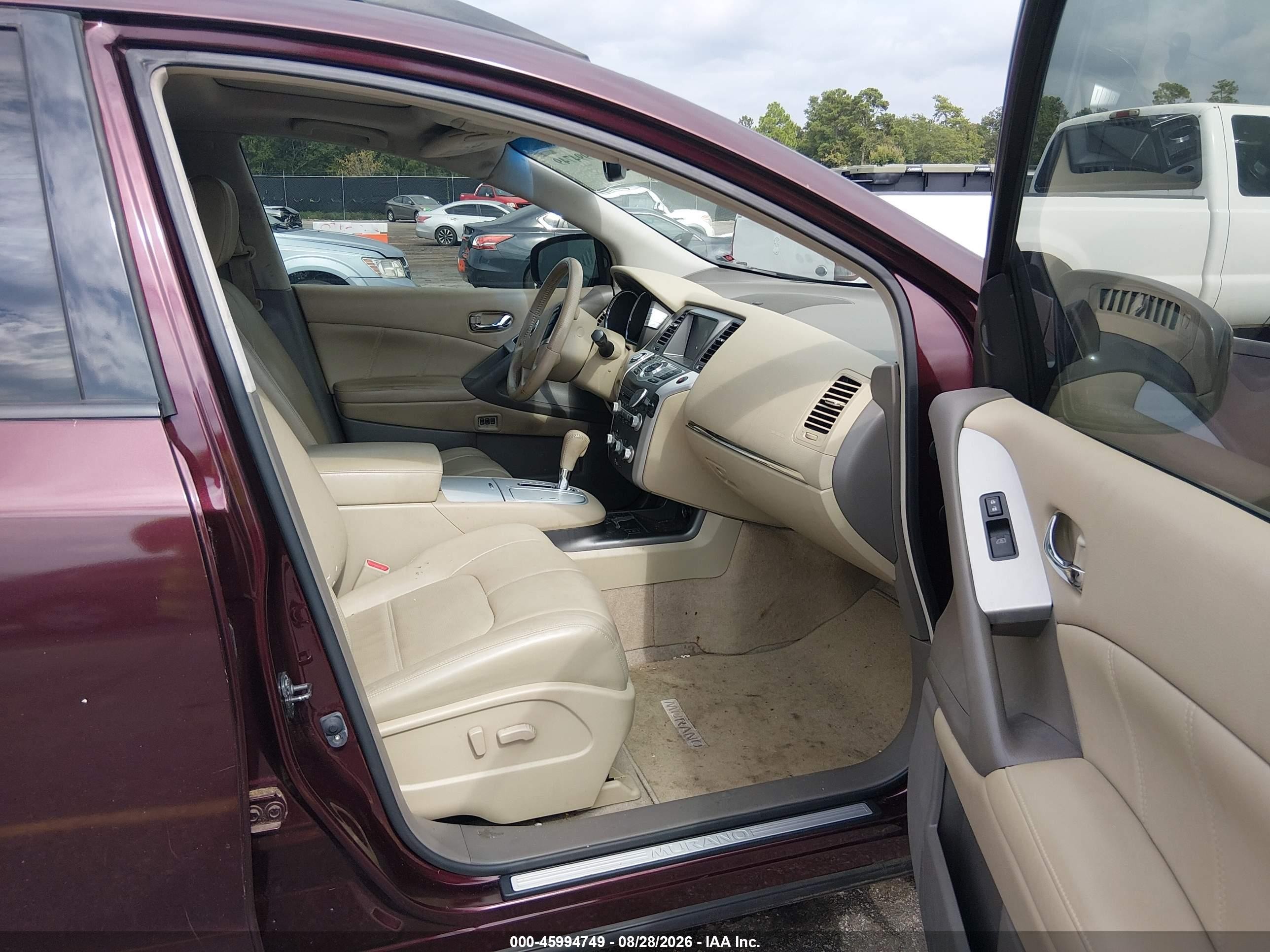 2014 Nissan Murano Sl Maroon vin: JN8AZ1MU4EW403937