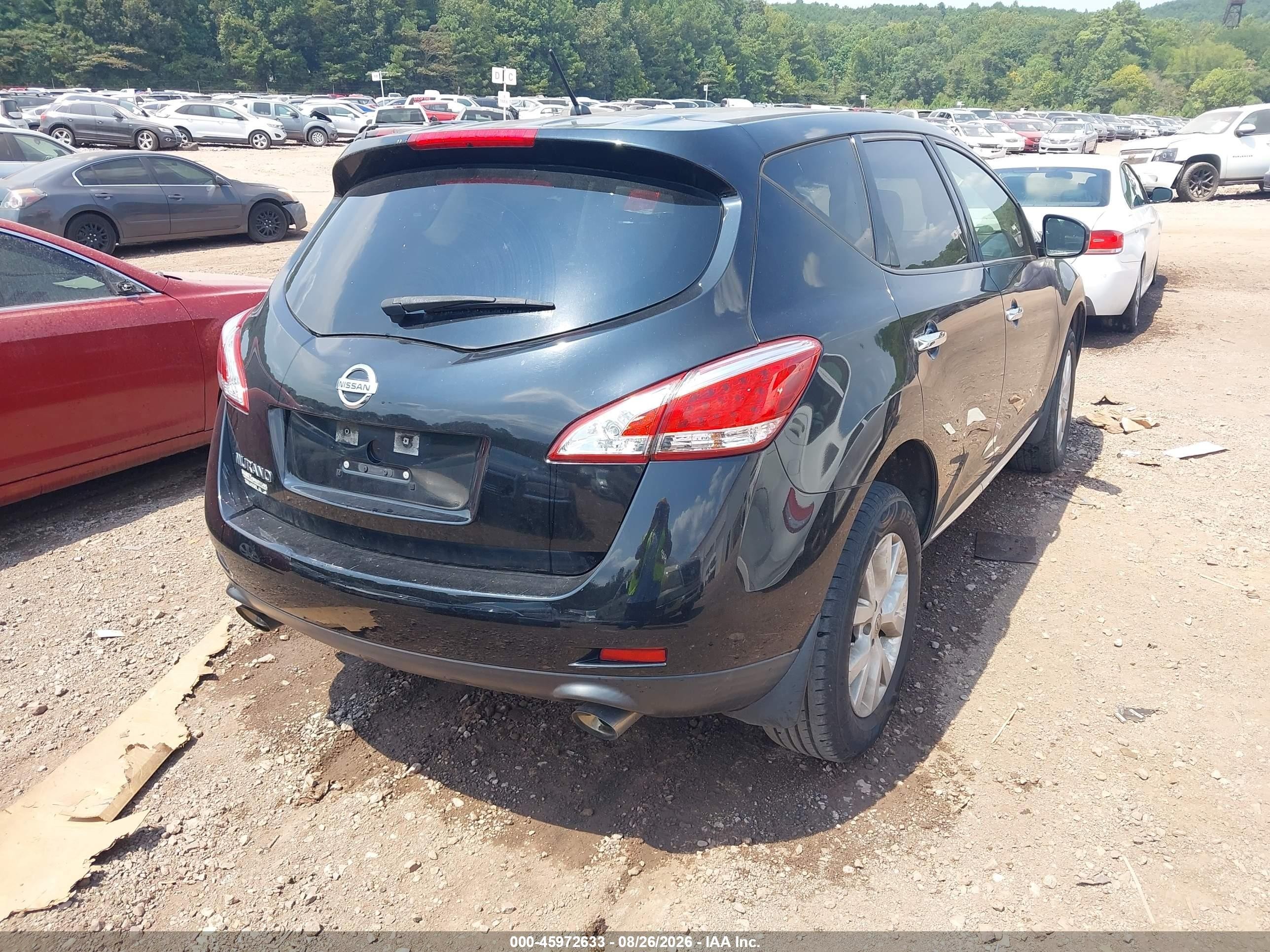 2014 Nissan Murano Le/s/sl/sv Black vin: JN8AZ1MU4EW407891