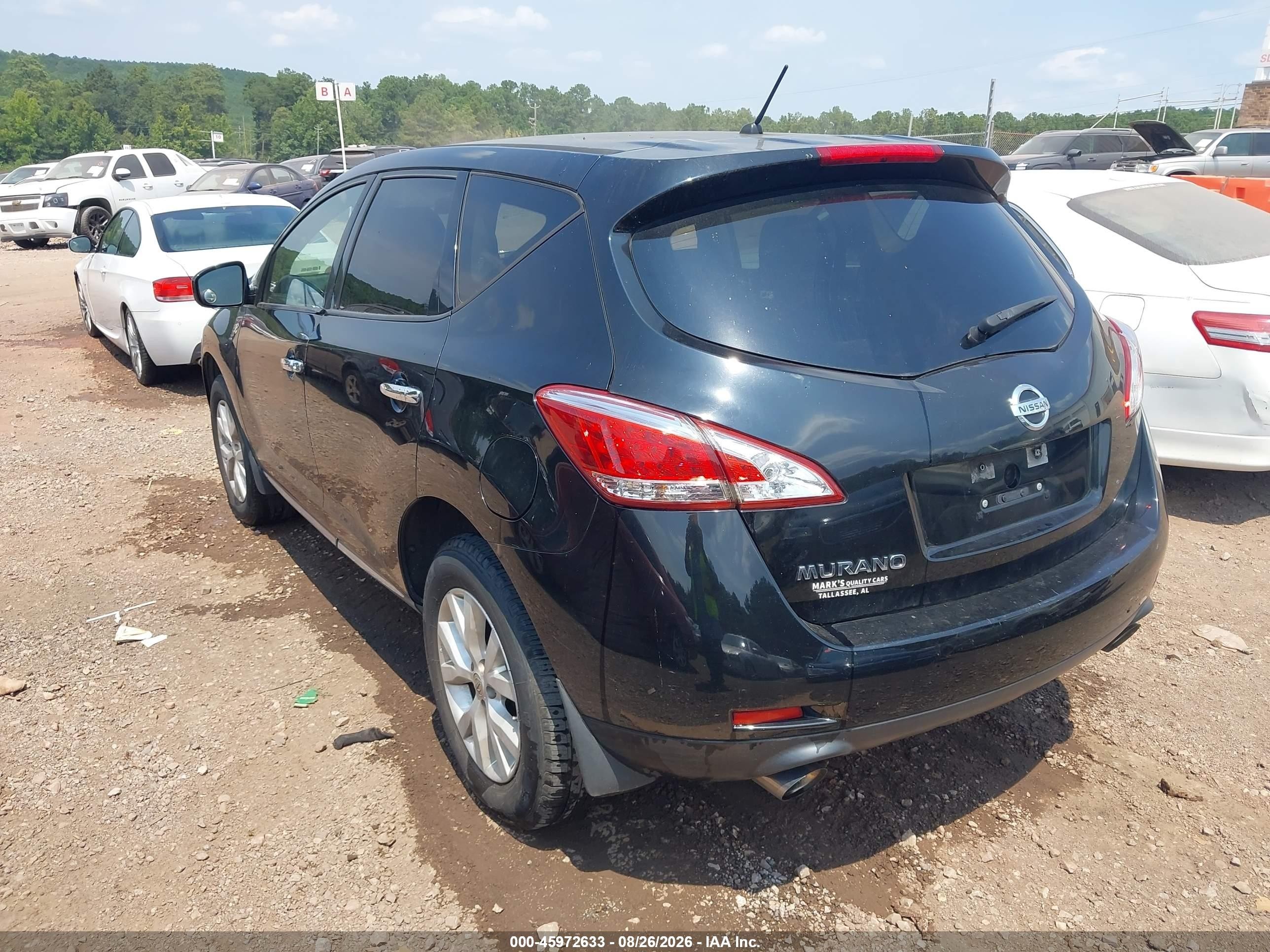 2014 Nissan Murano Le/s/sl/sv Black vin: JN8AZ1MU4EW407891