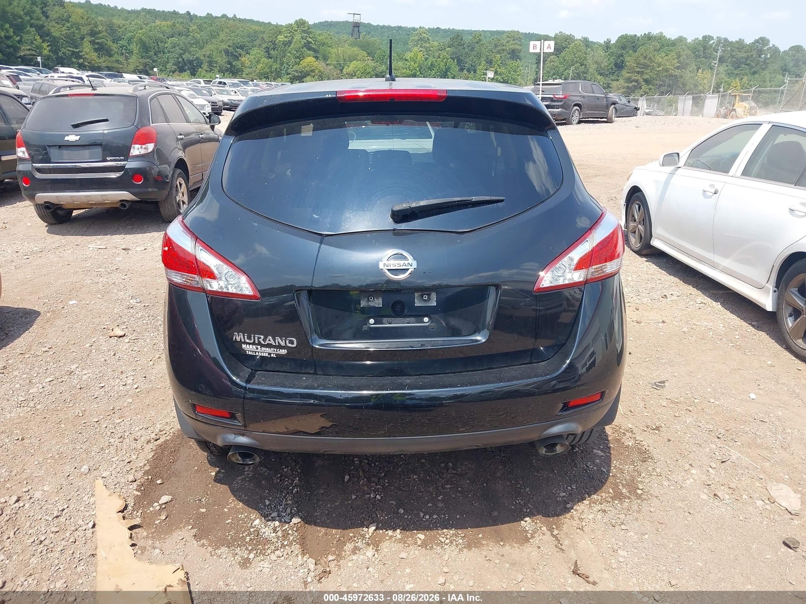 2014 Nissan Murano Le/s/sl/sv Black vin: JN8AZ1MU4EW407891