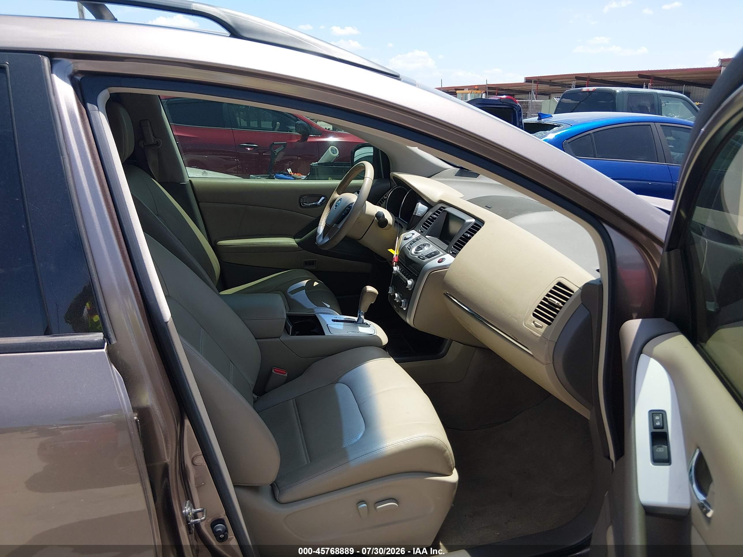 2012 Nissan Murano Sl Beige vin: JN8AZ1MU5CW100257