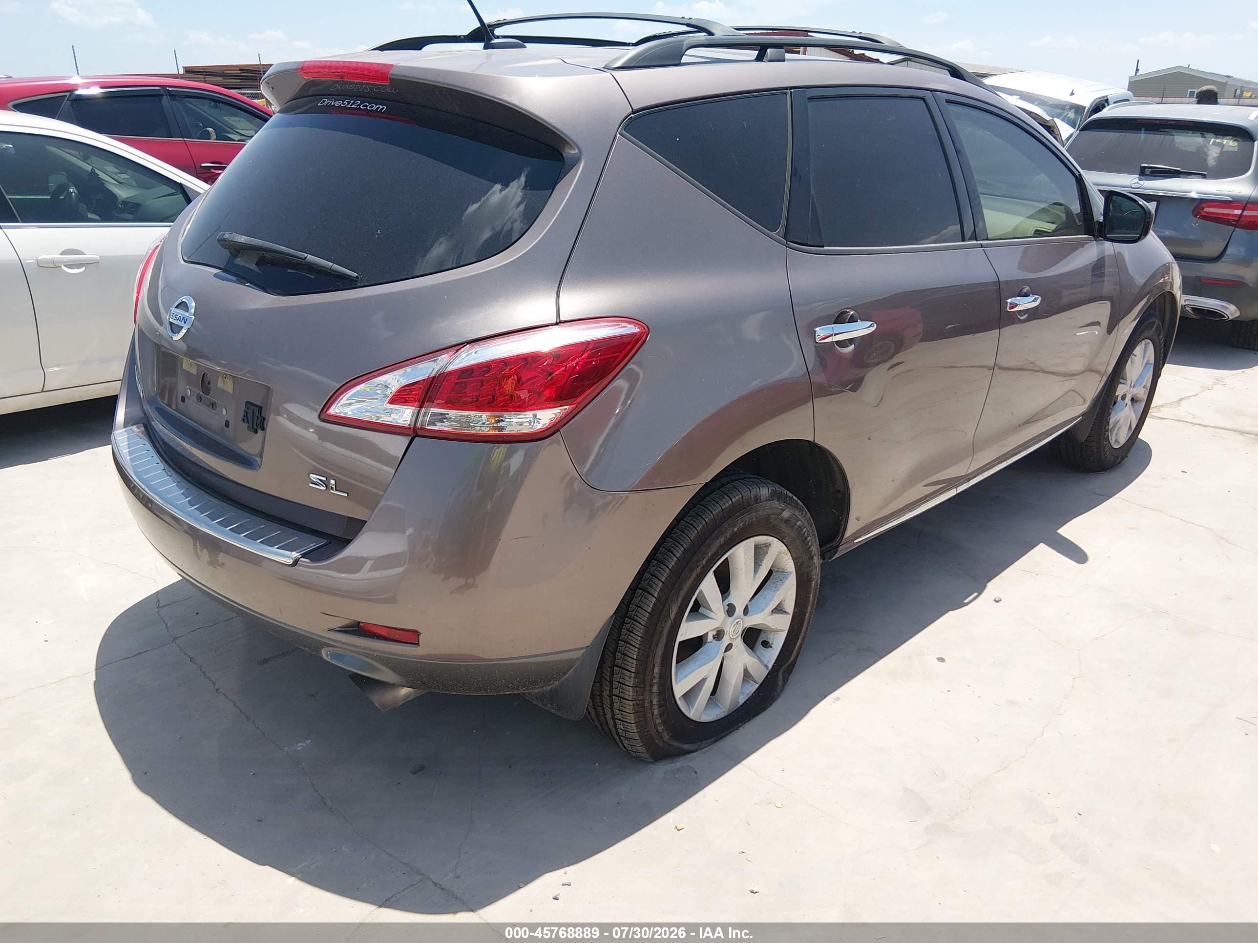 2012 Nissan Murano Sl Beige vin: JN8AZ1MU5CW100257