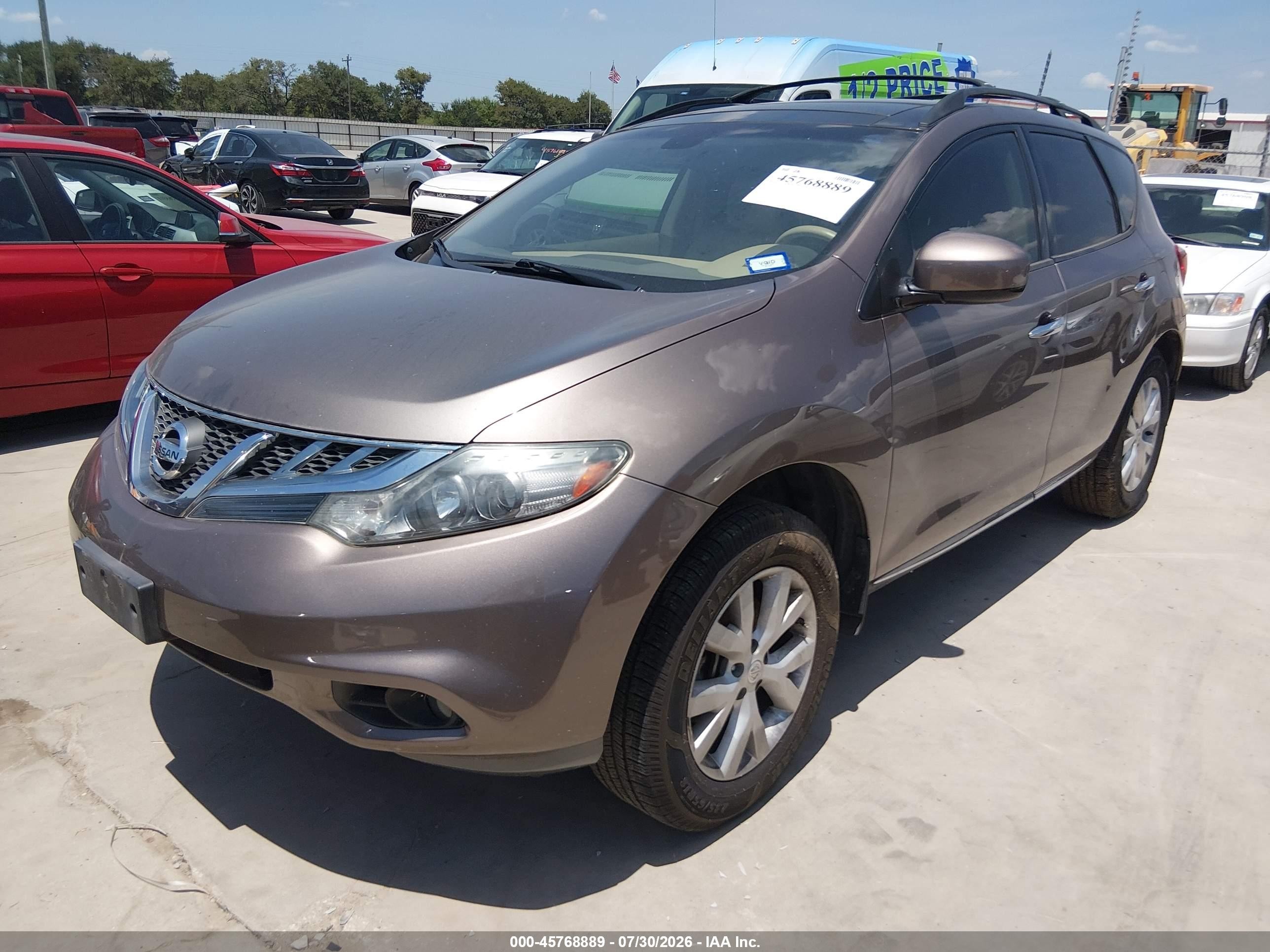 2012 Nissan Murano Sl Beige vin: JN8AZ1MU5CW100257