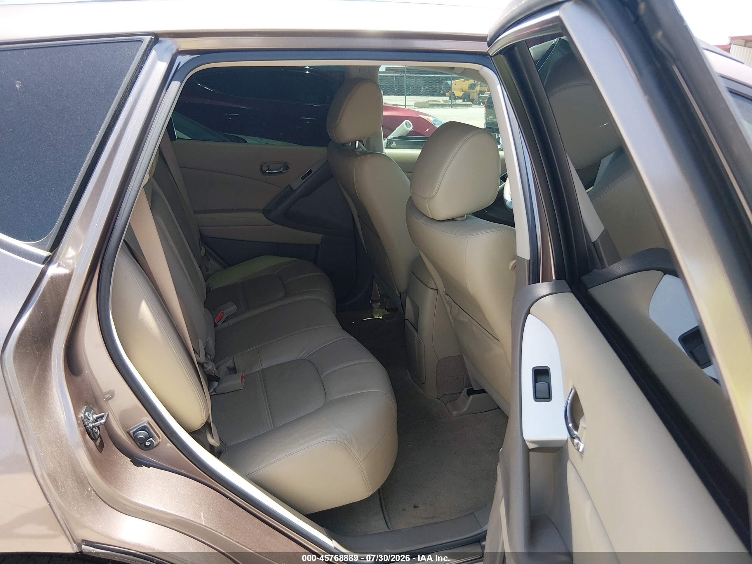 2012 Nissan Murano Sl Beige vin: JN8AZ1MU5CW100257
