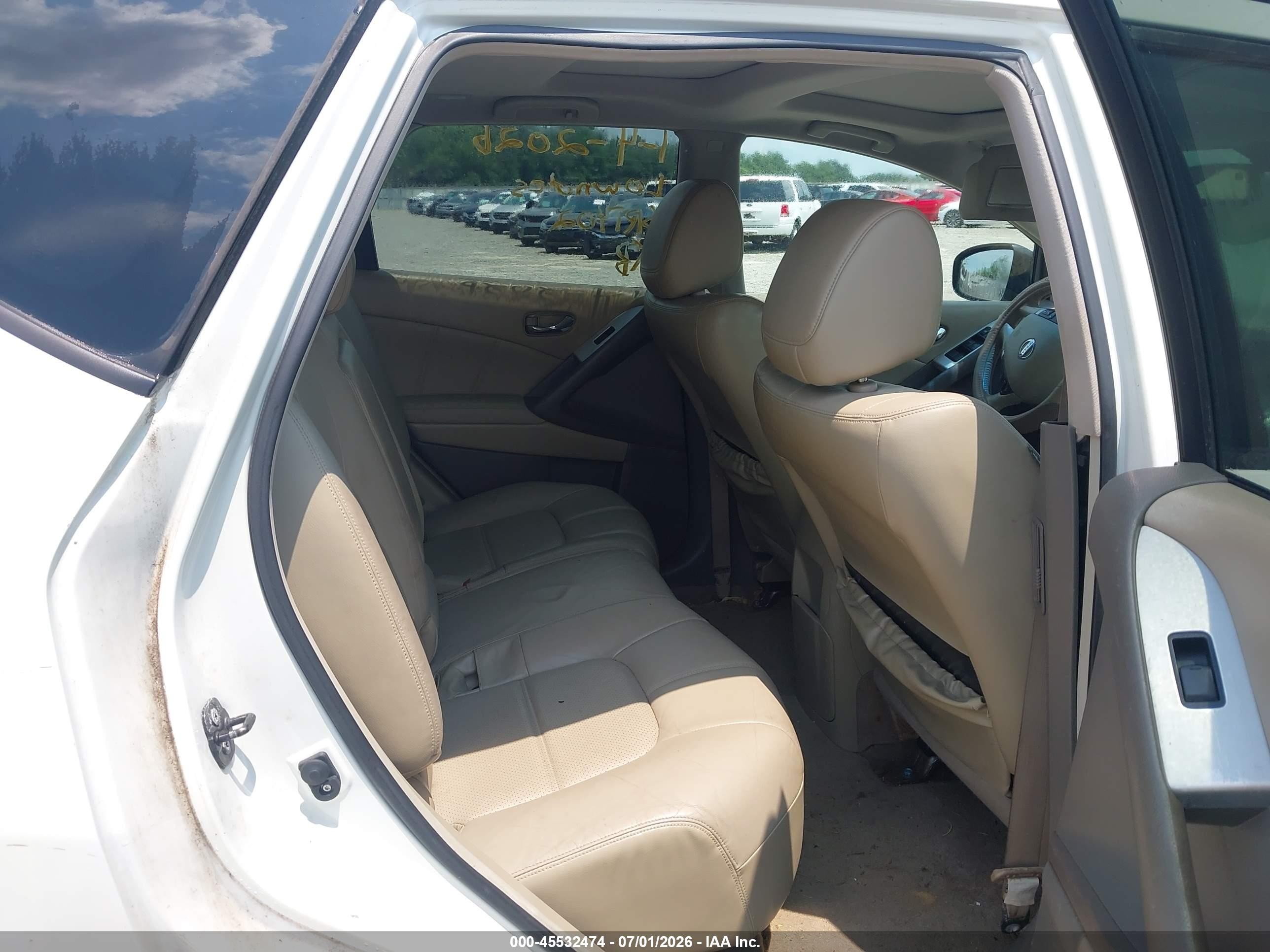 2012 Nissan Murano Sl White vin: JN8AZ1MU5CW100498