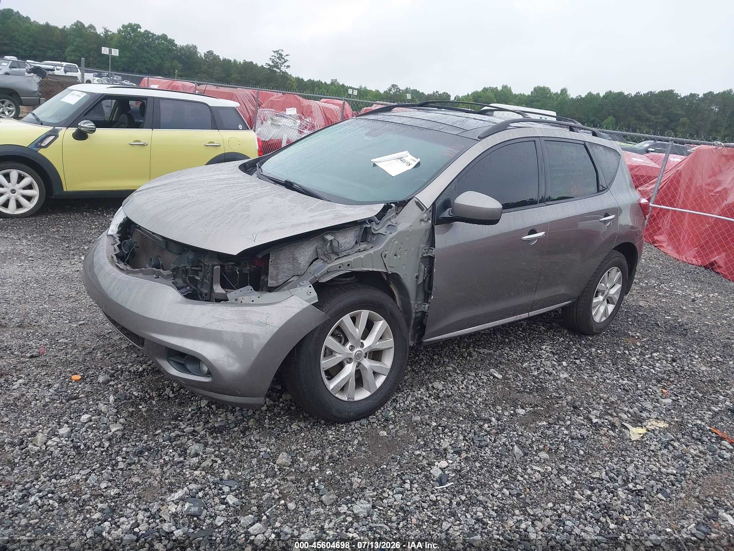 2012 Nissan Murano Sl Gray vin: JN8AZ1MU5CW106690