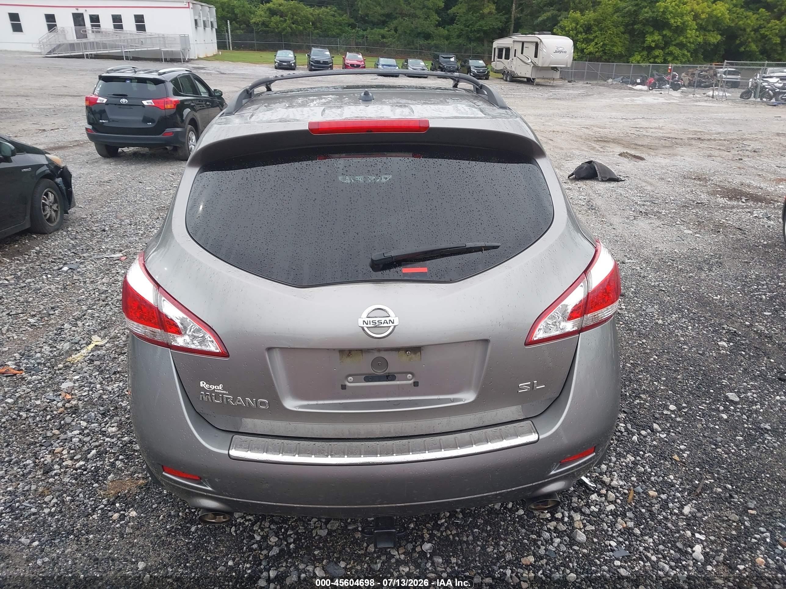 2012 Nissan Murano Sl Gray vin: JN8AZ1MU5CW106690