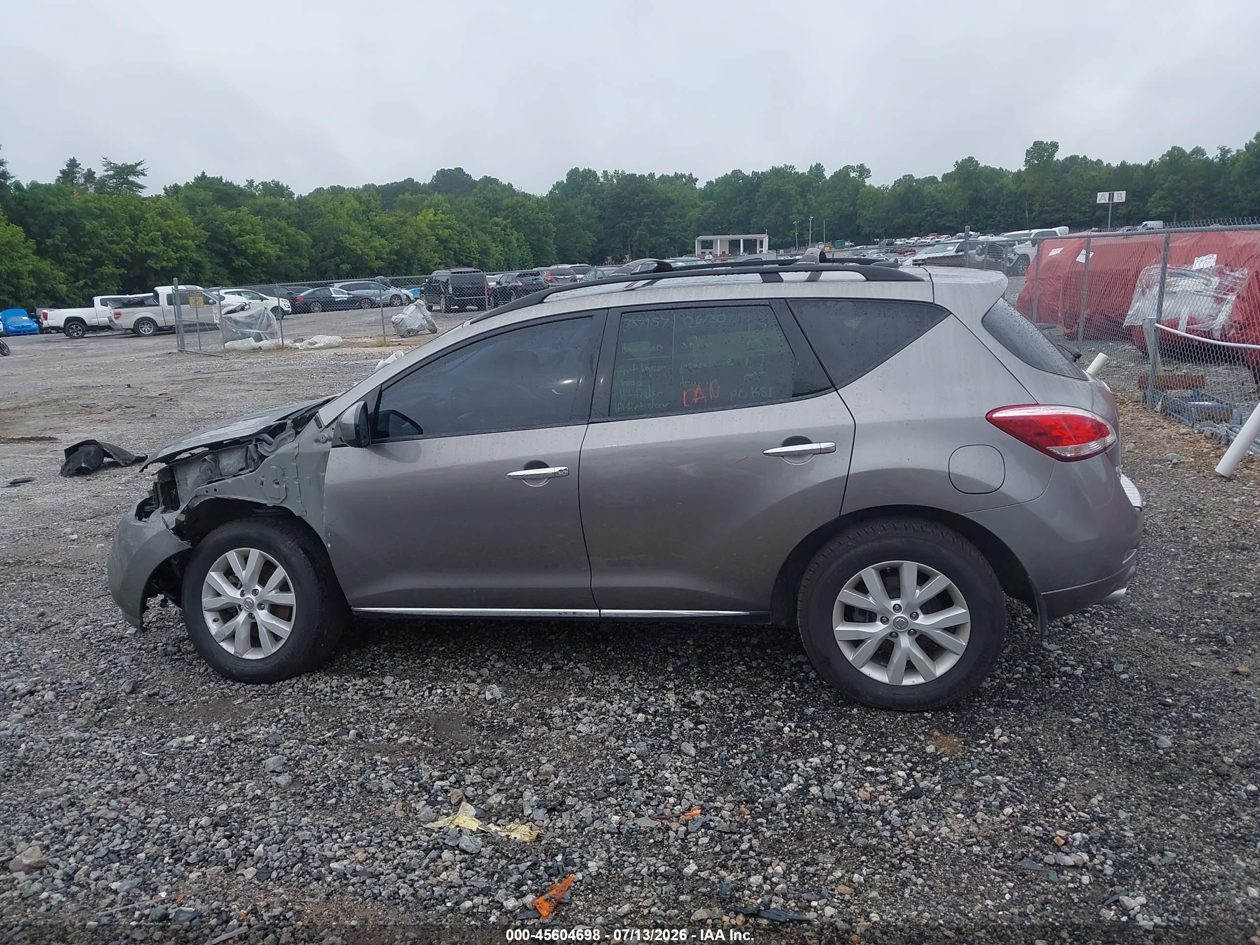 2012 Nissan Murano Sl Gray vin: JN8AZ1MU5CW106690