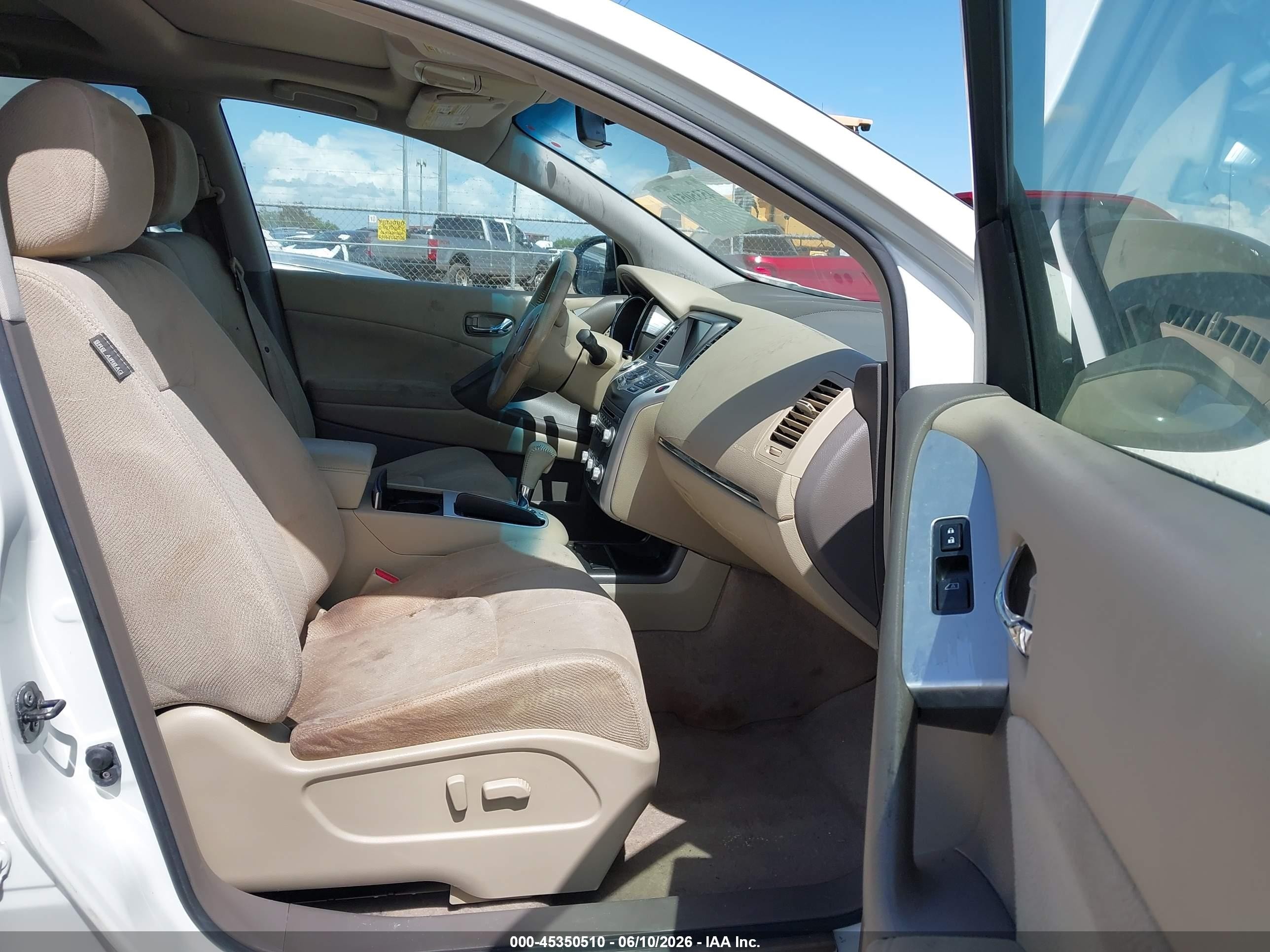 2012 Nissan Murano Sv White vin: JN8AZ1MU5CW107094