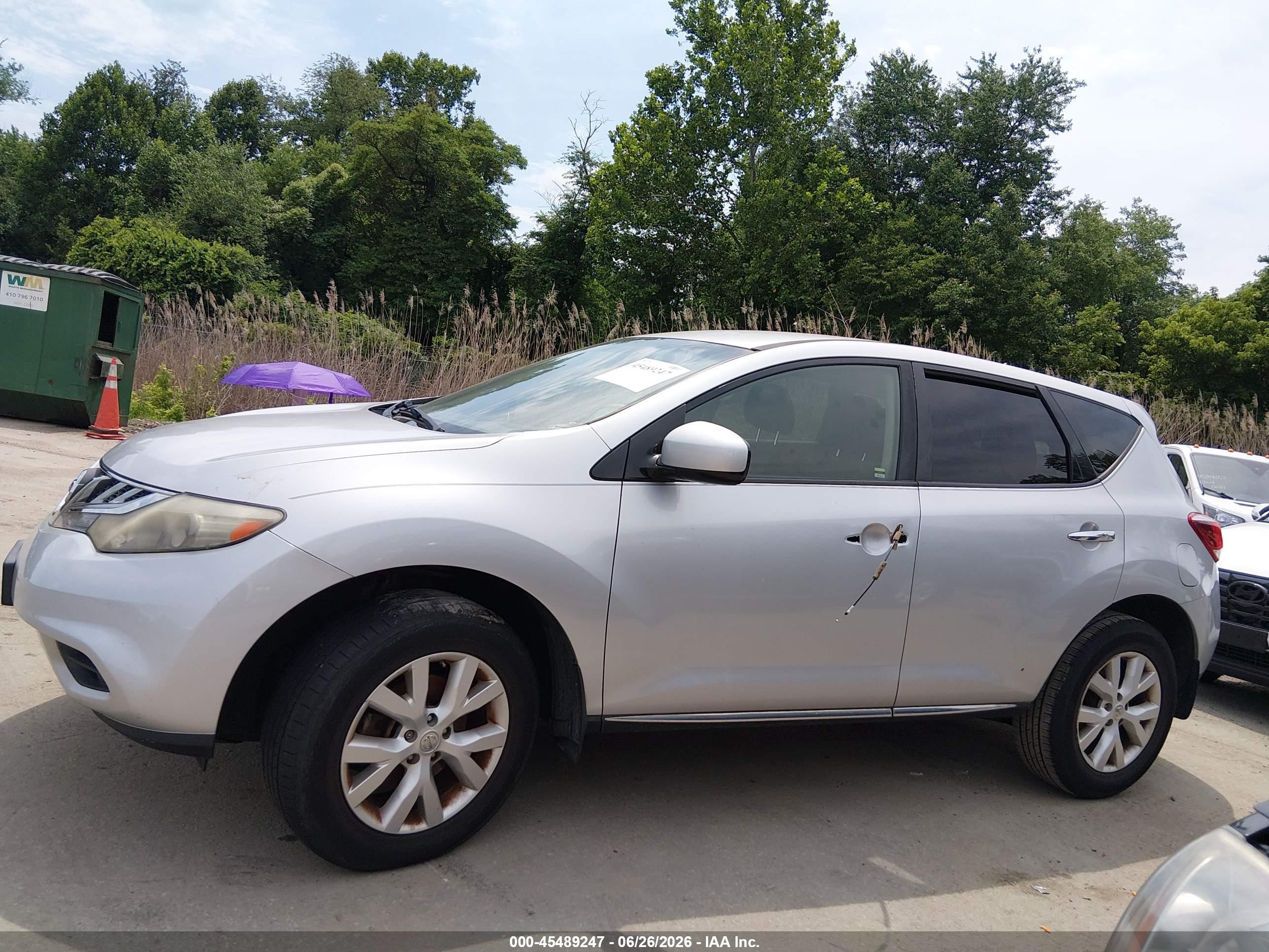 2012 Nissan Murano S Silver vin: JN8AZ1MU5CW107998