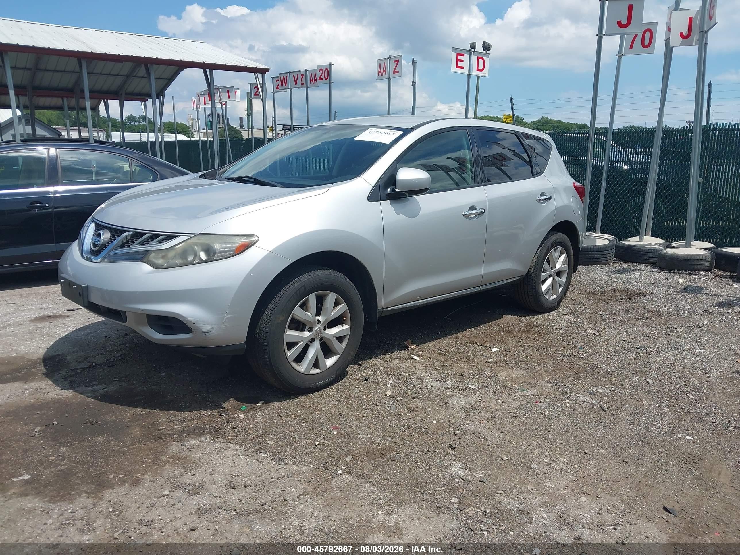 2012 Nissan Murano S Silver vin: JN8AZ1MU5CW108147