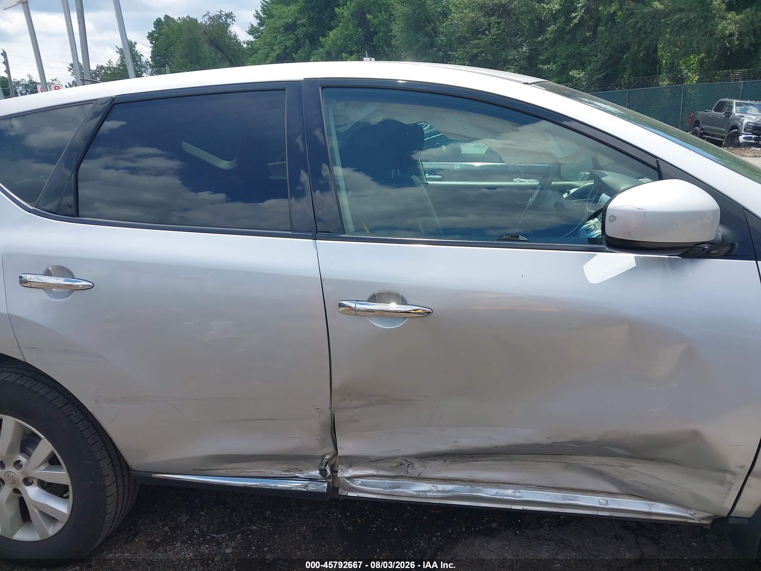 2012 Nissan Murano S Silver vin: JN8AZ1MU5CW108147