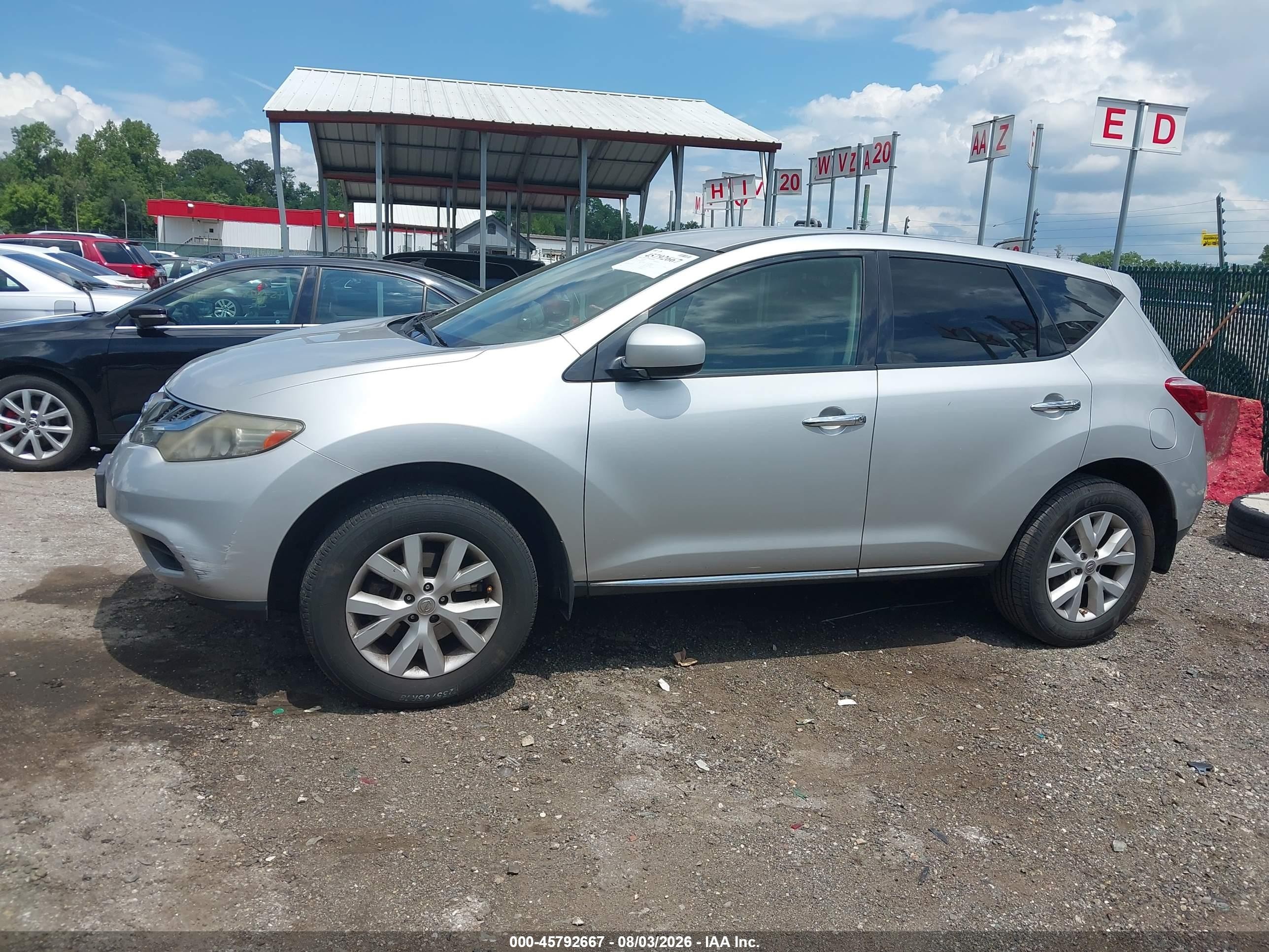 2012 Nissan Murano S Silver vin: JN8AZ1MU5CW108147