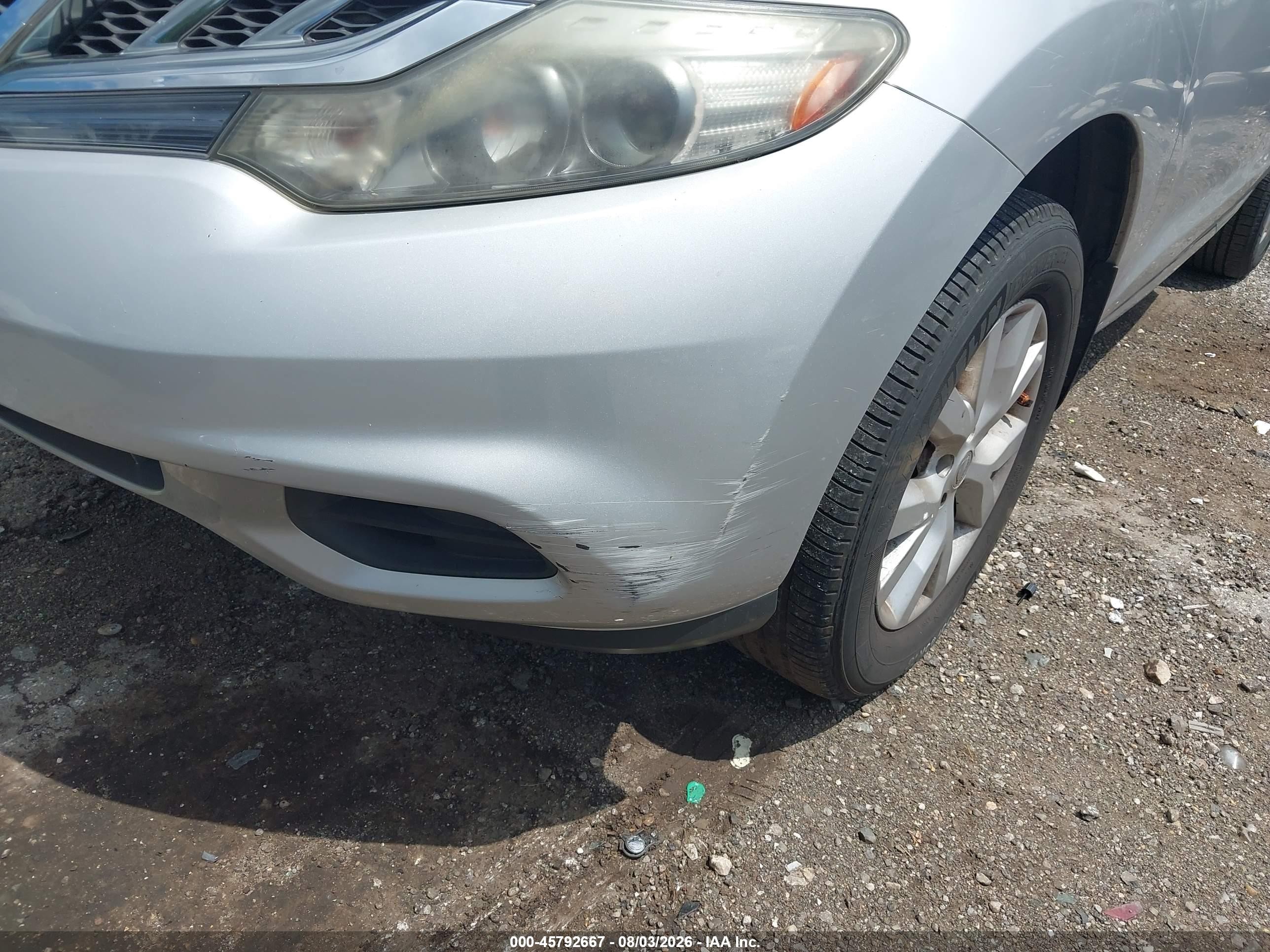 2012 Nissan Murano S Silver vin: JN8AZ1MU5CW108147