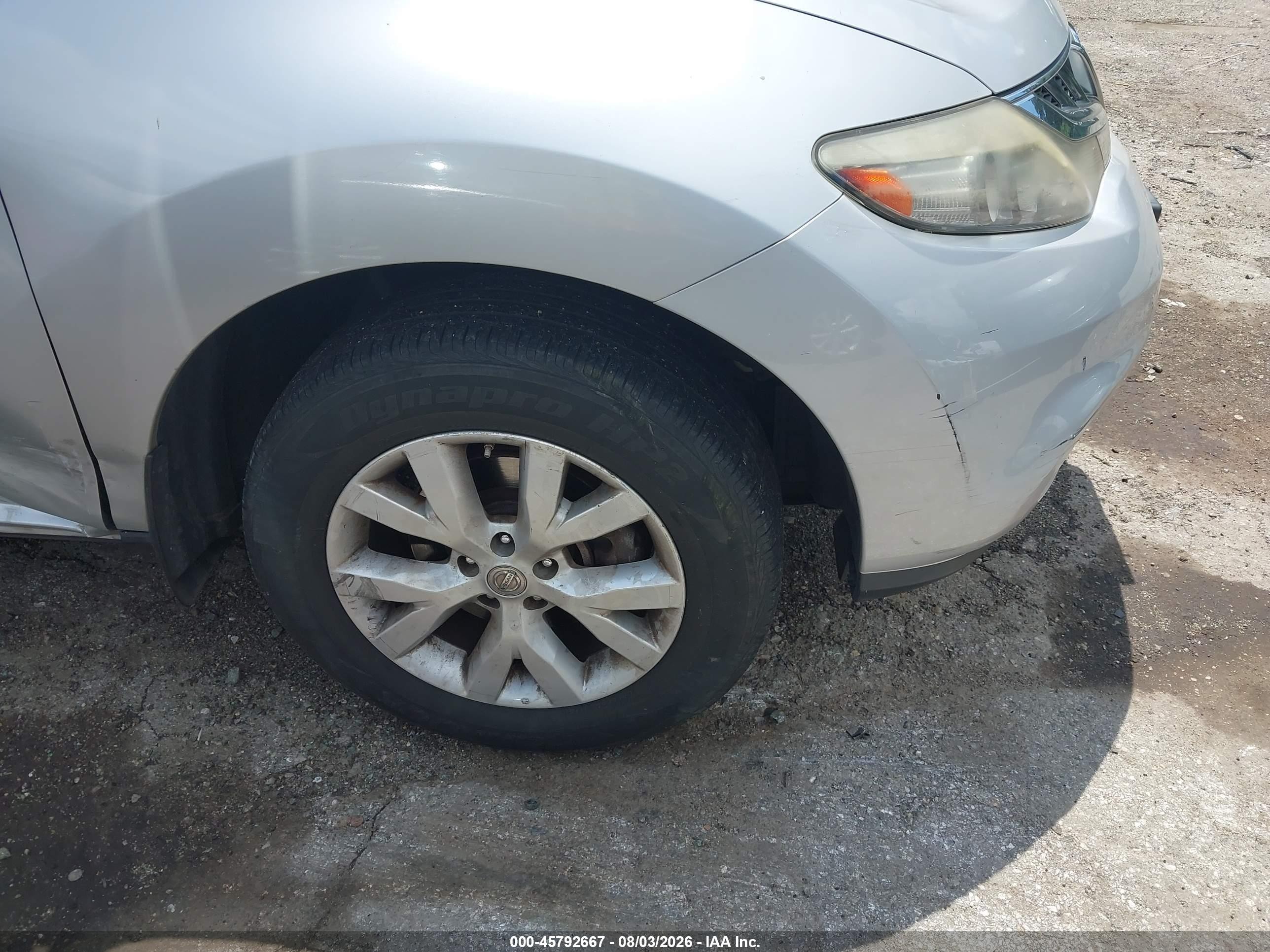 2012 Nissan Murano S Silver vin: JN8AZ1MU5CW108147