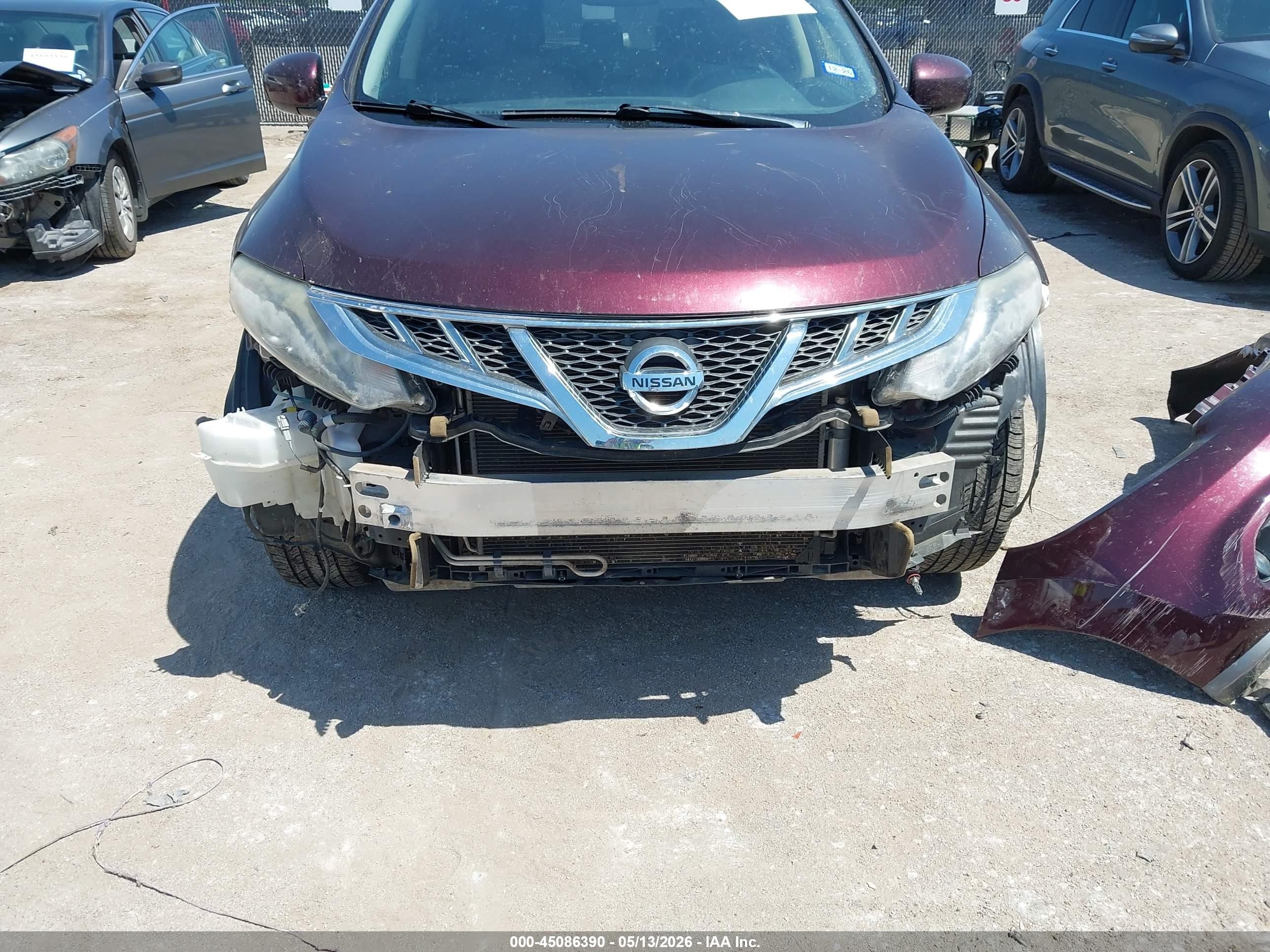 2013 Nissan Murano Sl Maroon vin: JN8AZ1MU5DW201431
