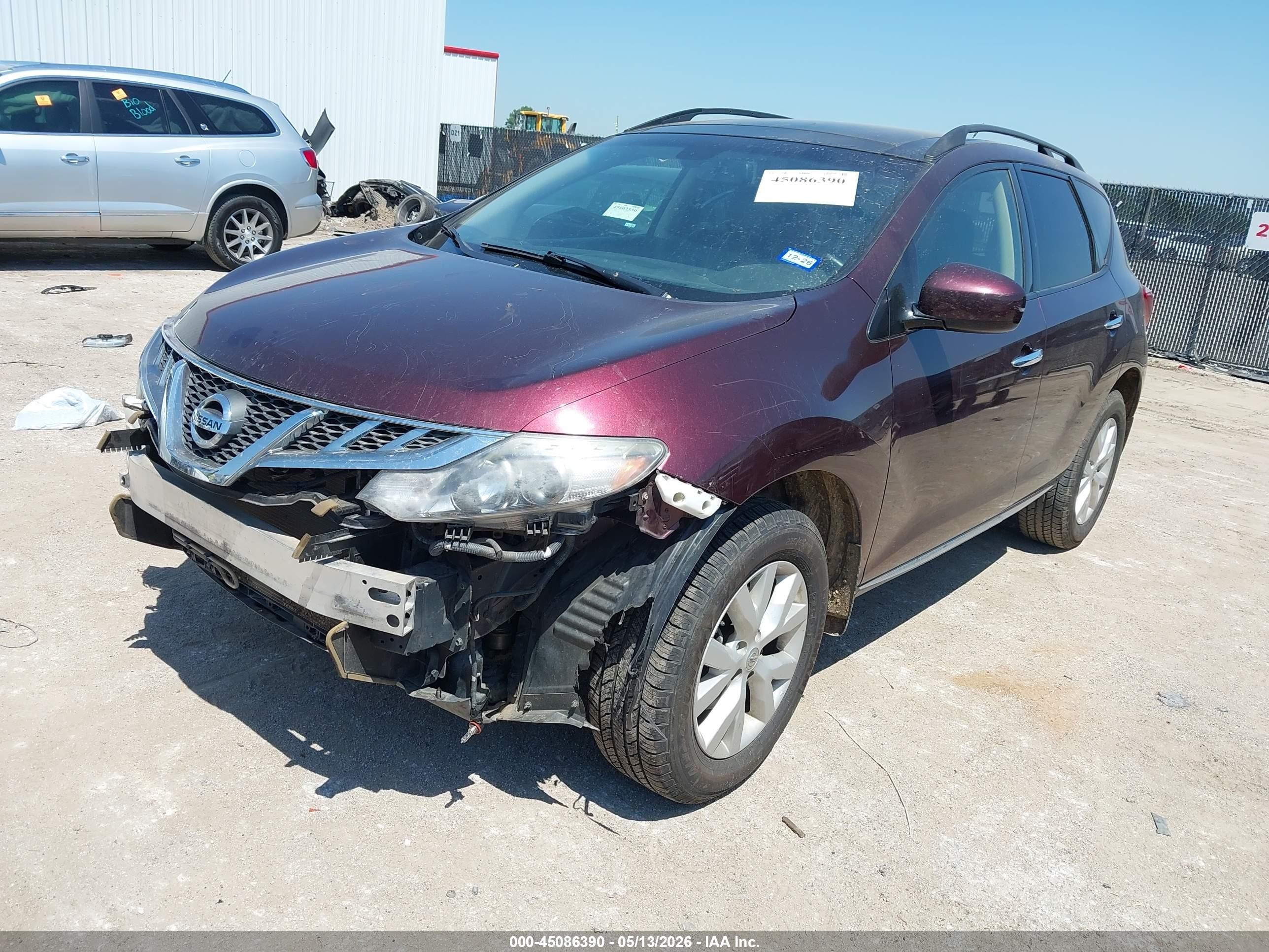 2013 Nissan Murano Sl Maroon vin: JN8AZ1MU5DW201431
