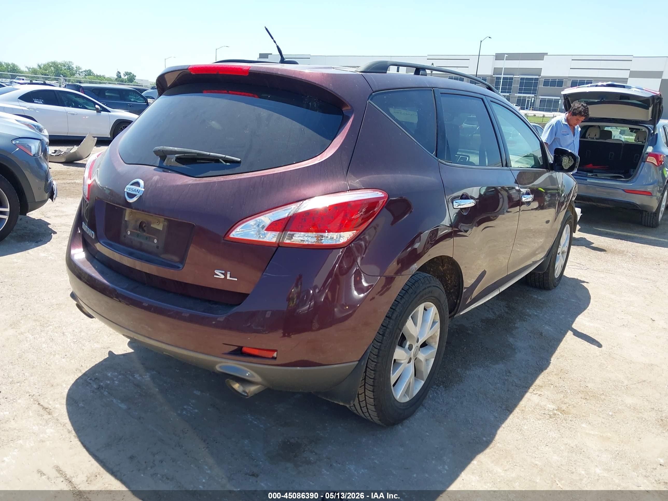 2013 Nissan Murano Sl Maroon vin: JN8AZ1MU5DW201431
