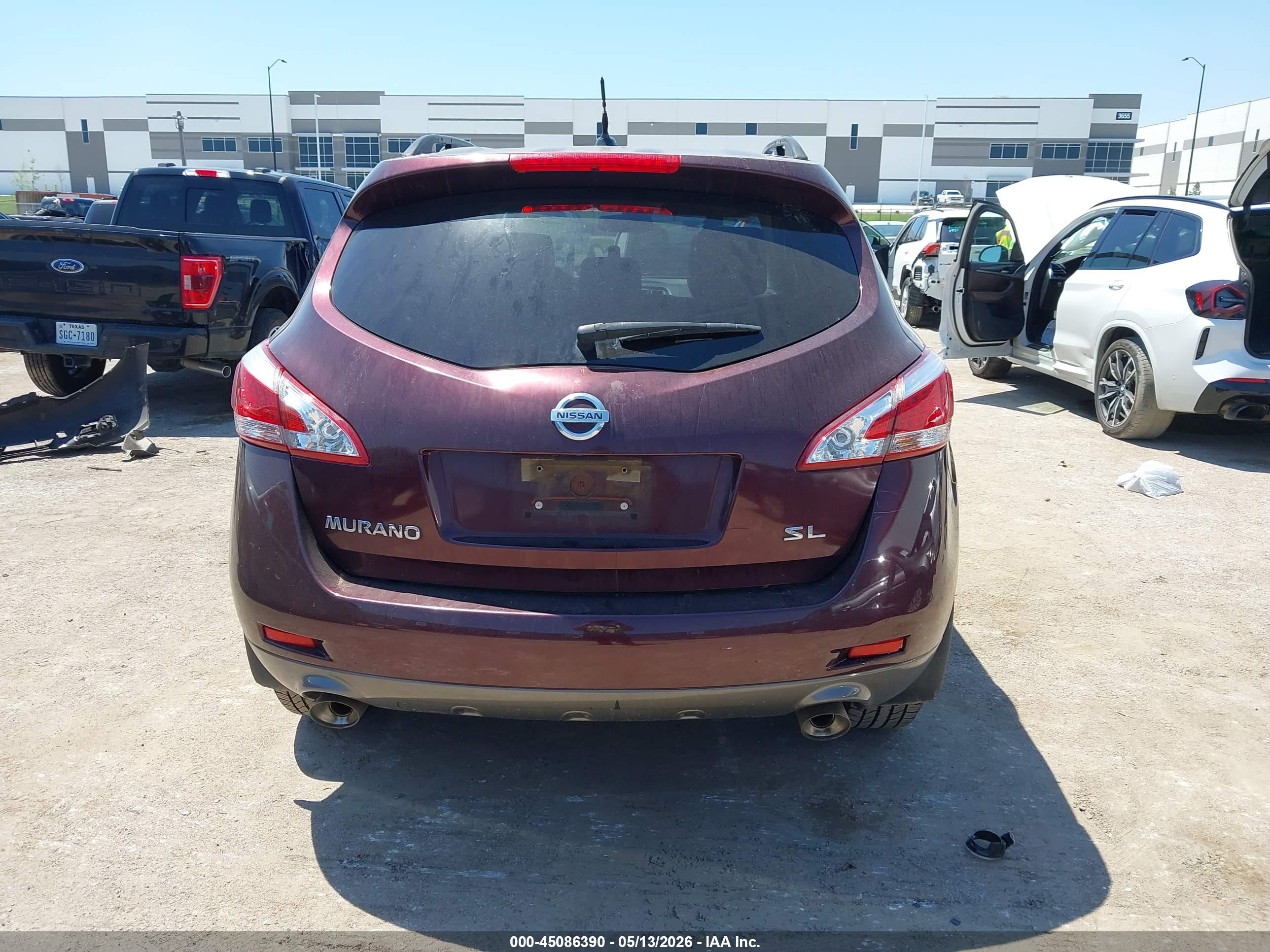 2013 Nissan Murano Sl Maroon vin: JN8AZ1MU5DW201431