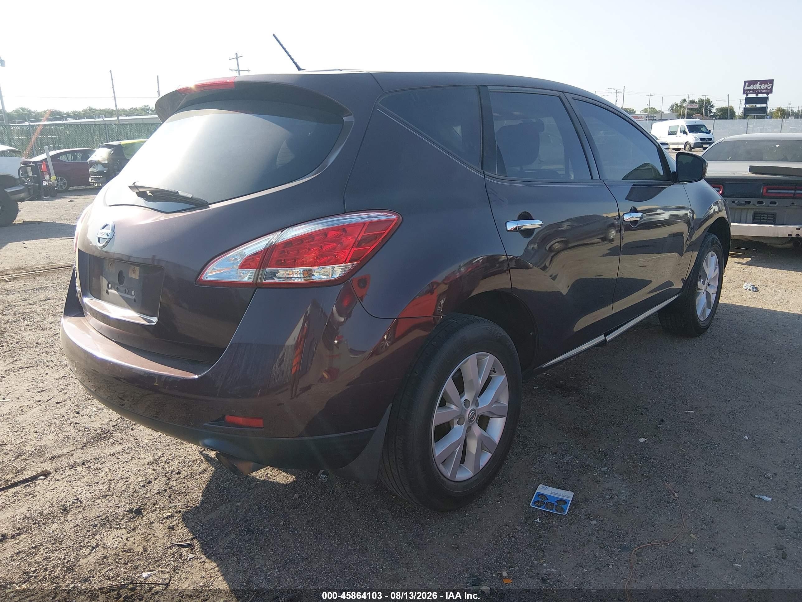 2013 Nissan Murano S Maroon vin: JN8AZ1MU5DW202322