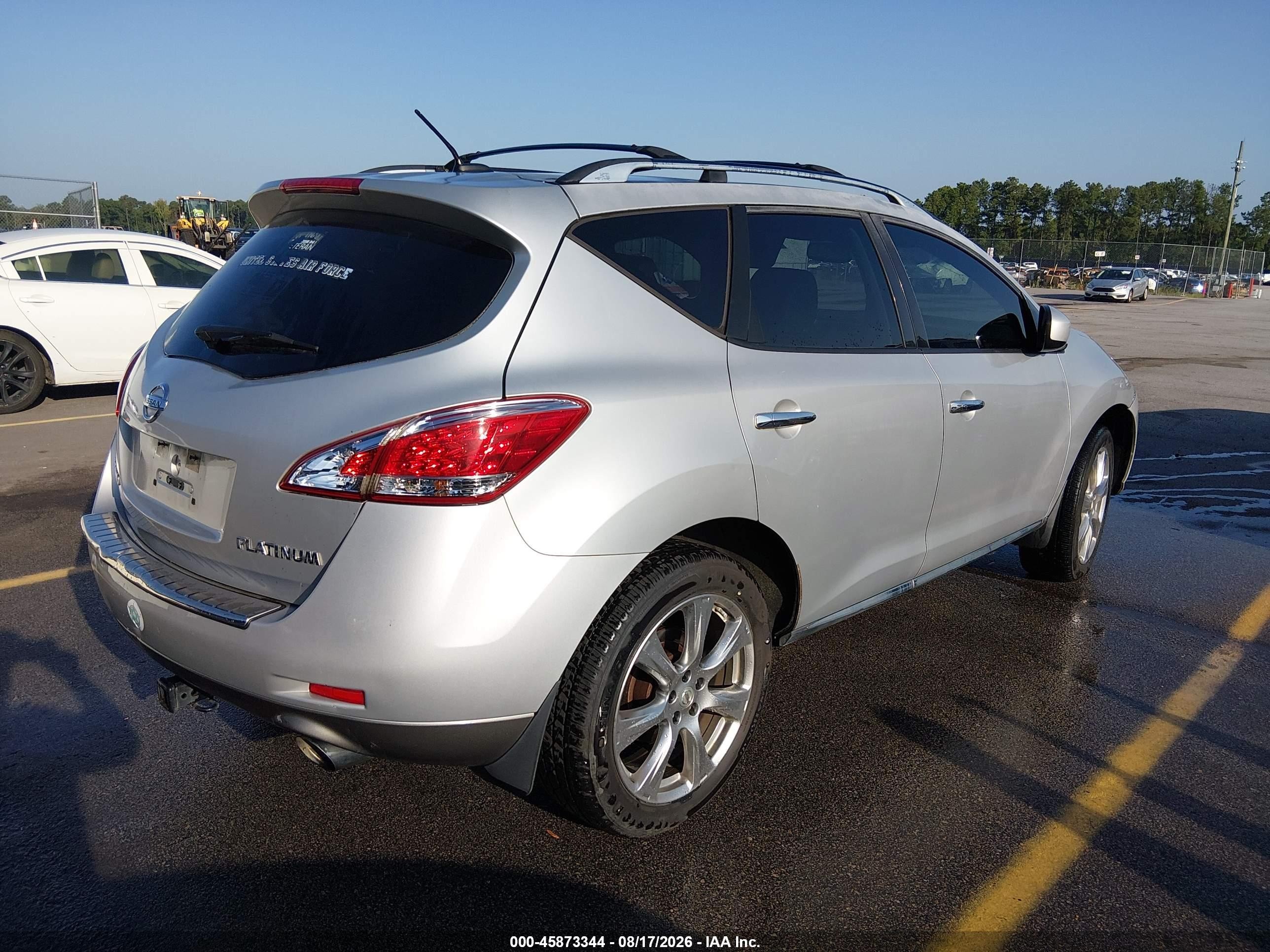 2013 Nissan Murano Le Silver vin: JN8AZ1MU5DW210436