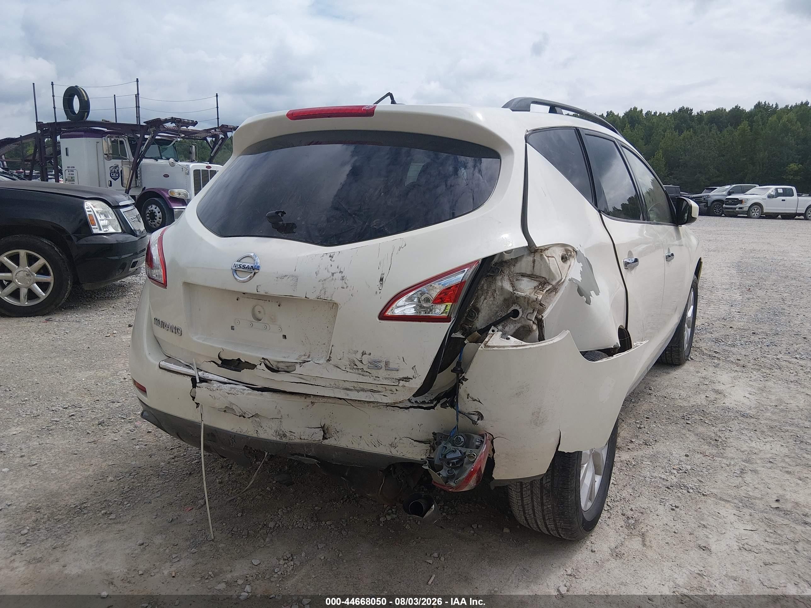 2013 Nissan Murano Sl White vin: JN8AZ1MU5DW211599