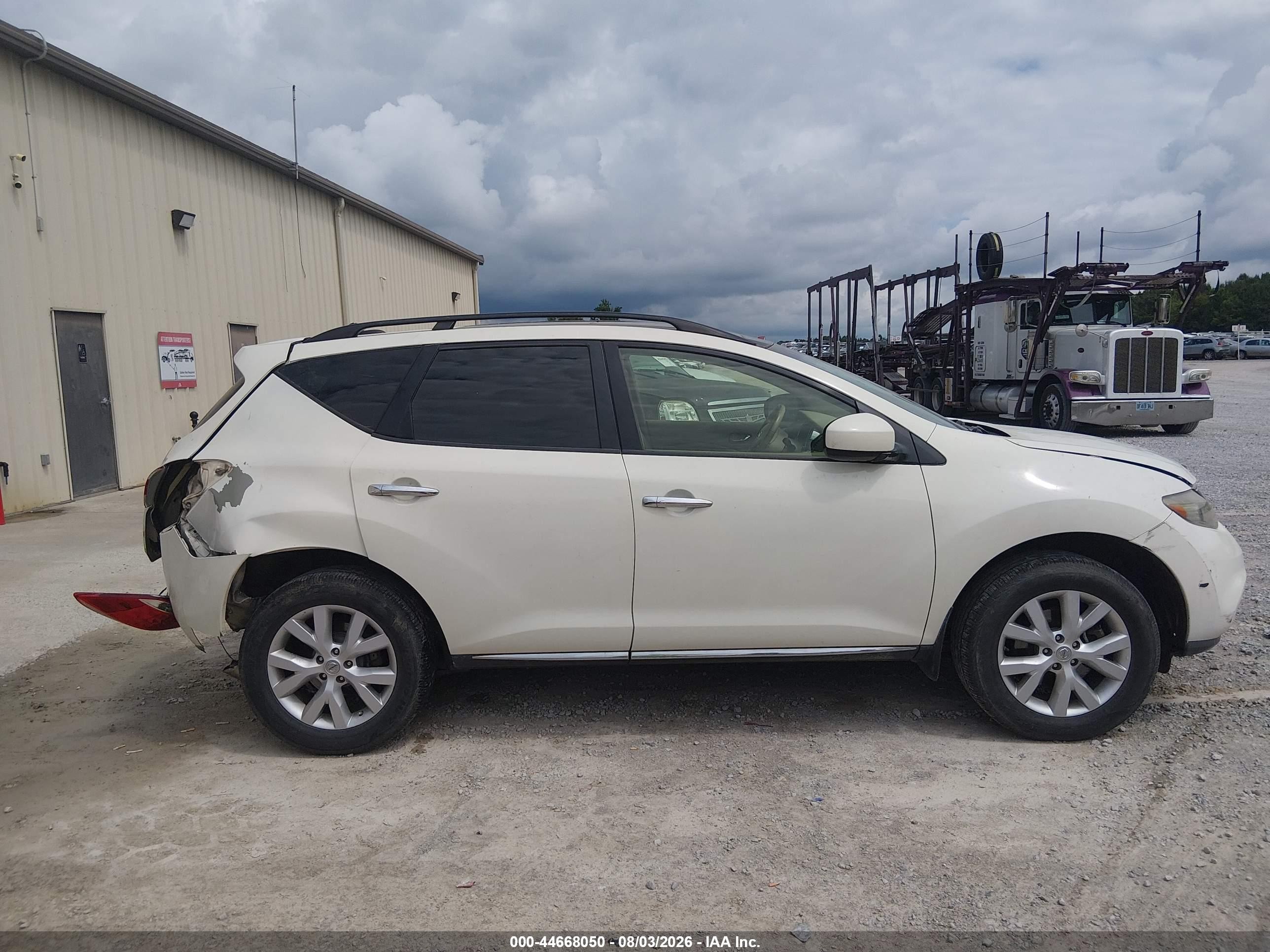 2013 Nissan Murano Sl White vin: JN8AZ1MU5DW211599
