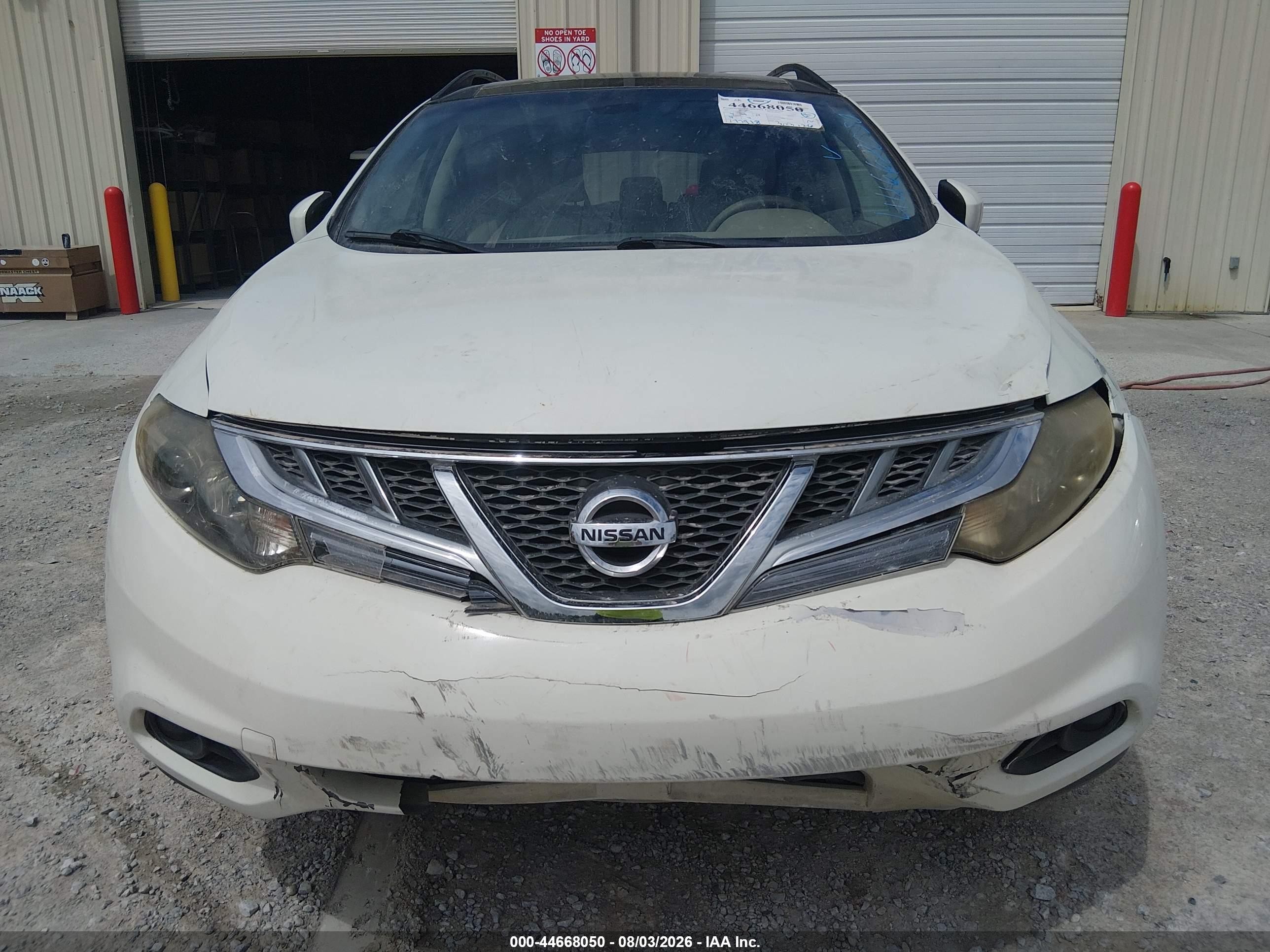2013 Nissan Murano Sl White vin: JN8AZ1MU5DW211599