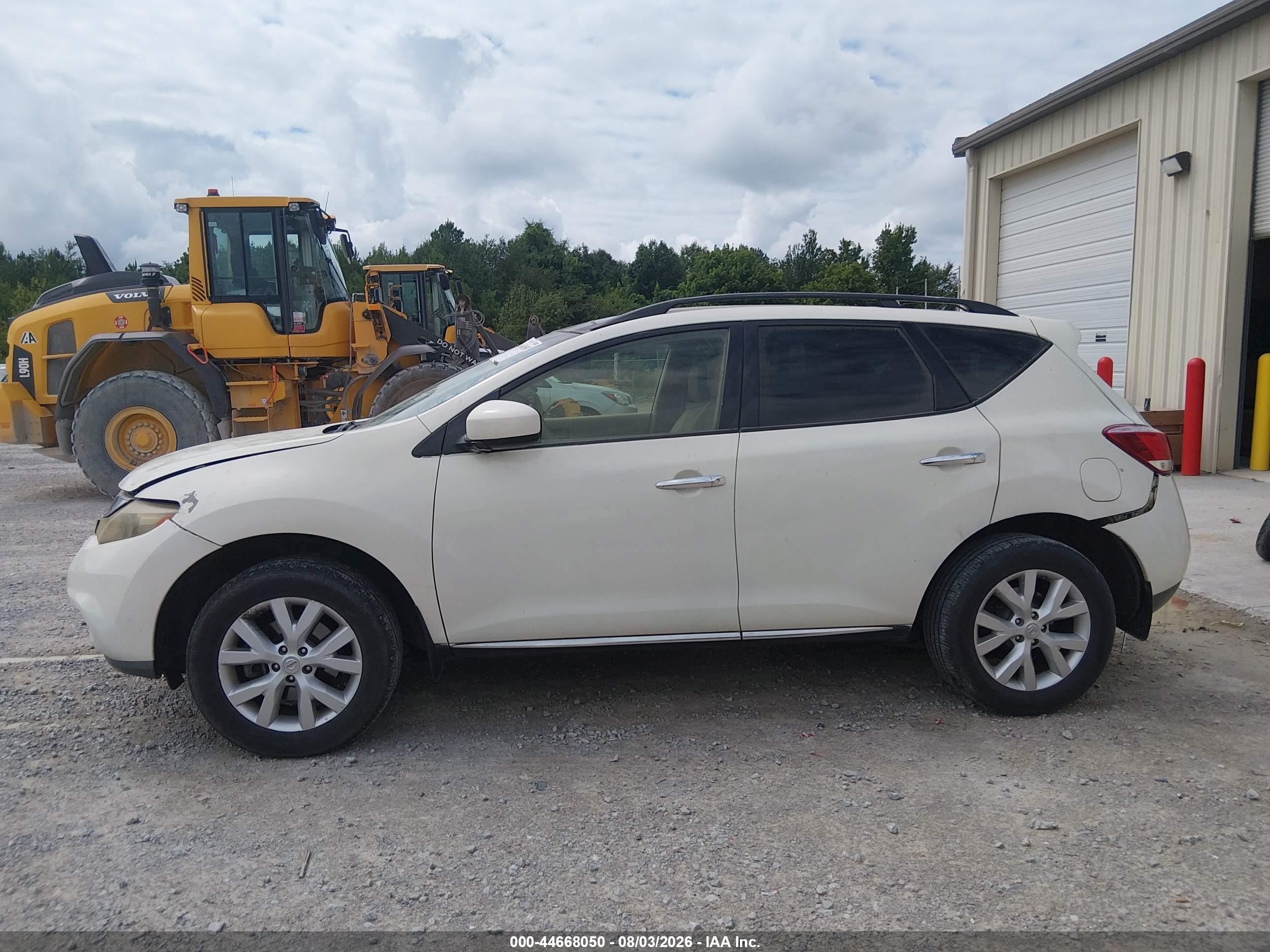 2013 Nissan Murano Sl White vin: JN8AZ1MU5DW211599