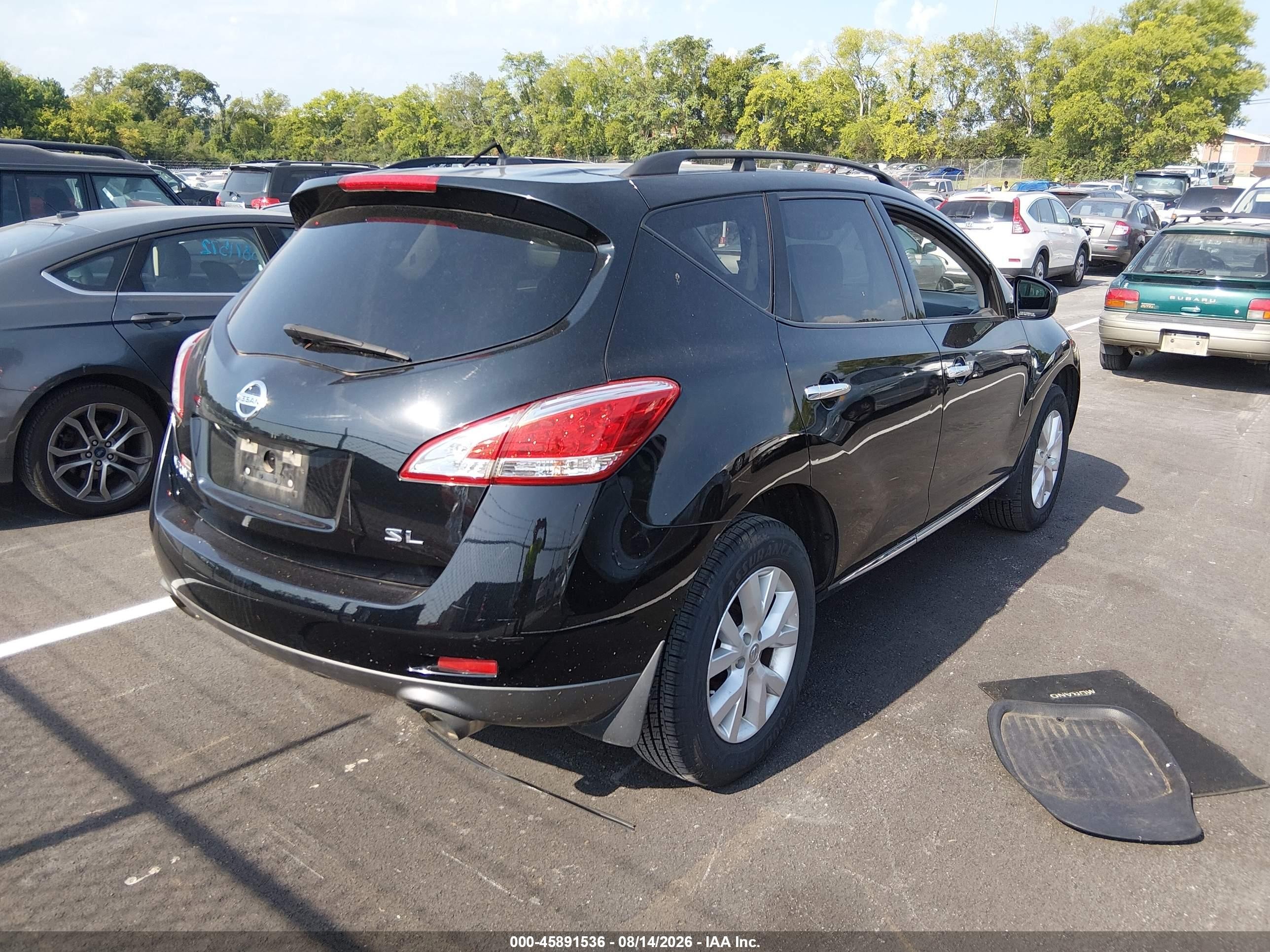 2014 Nissan Murano Sl Silver vin: JN8AZ1MU5EW405731