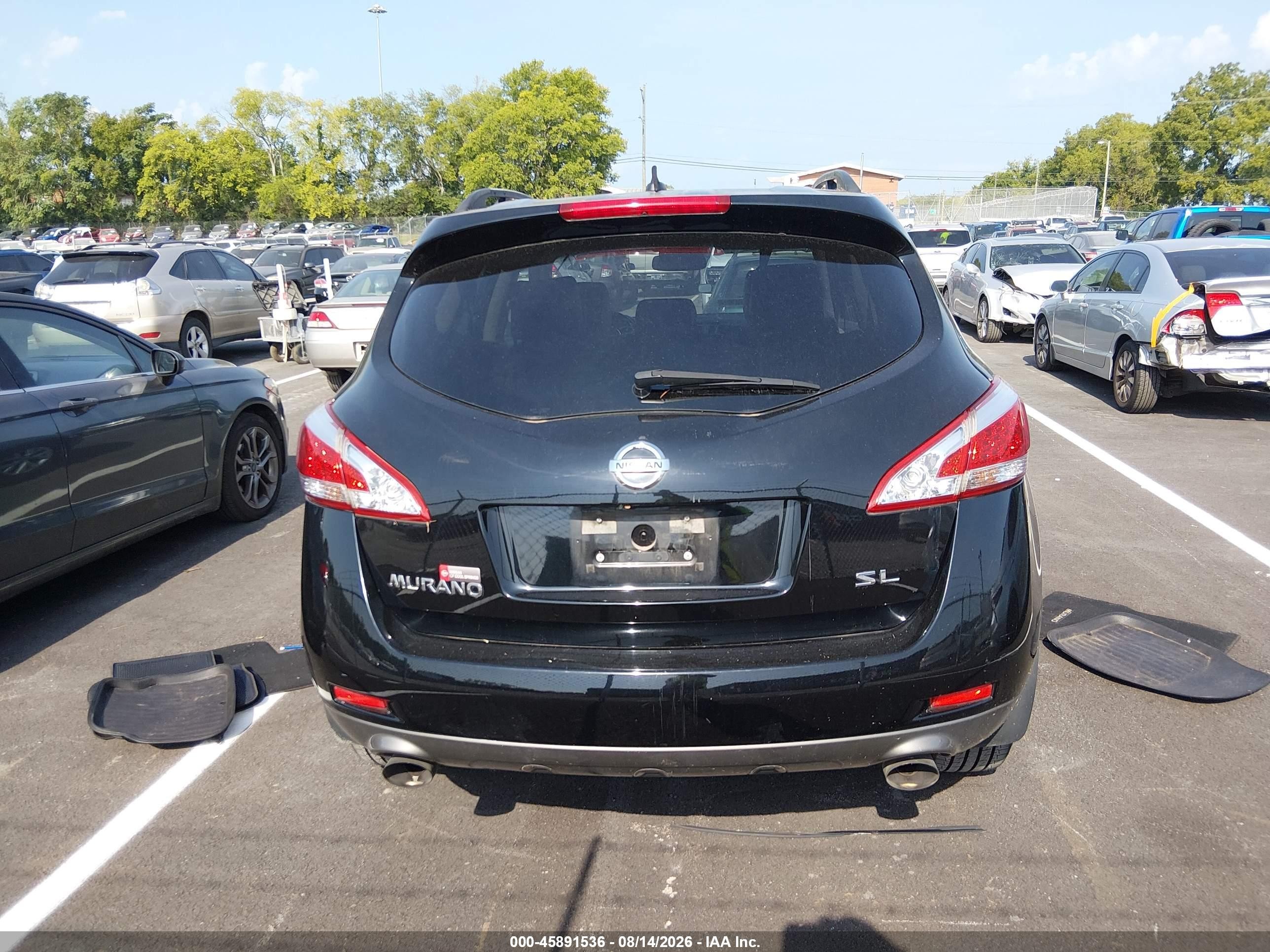 2014 Nissan Murano Sl Silver vin: JN8AZ1MU5EW405731