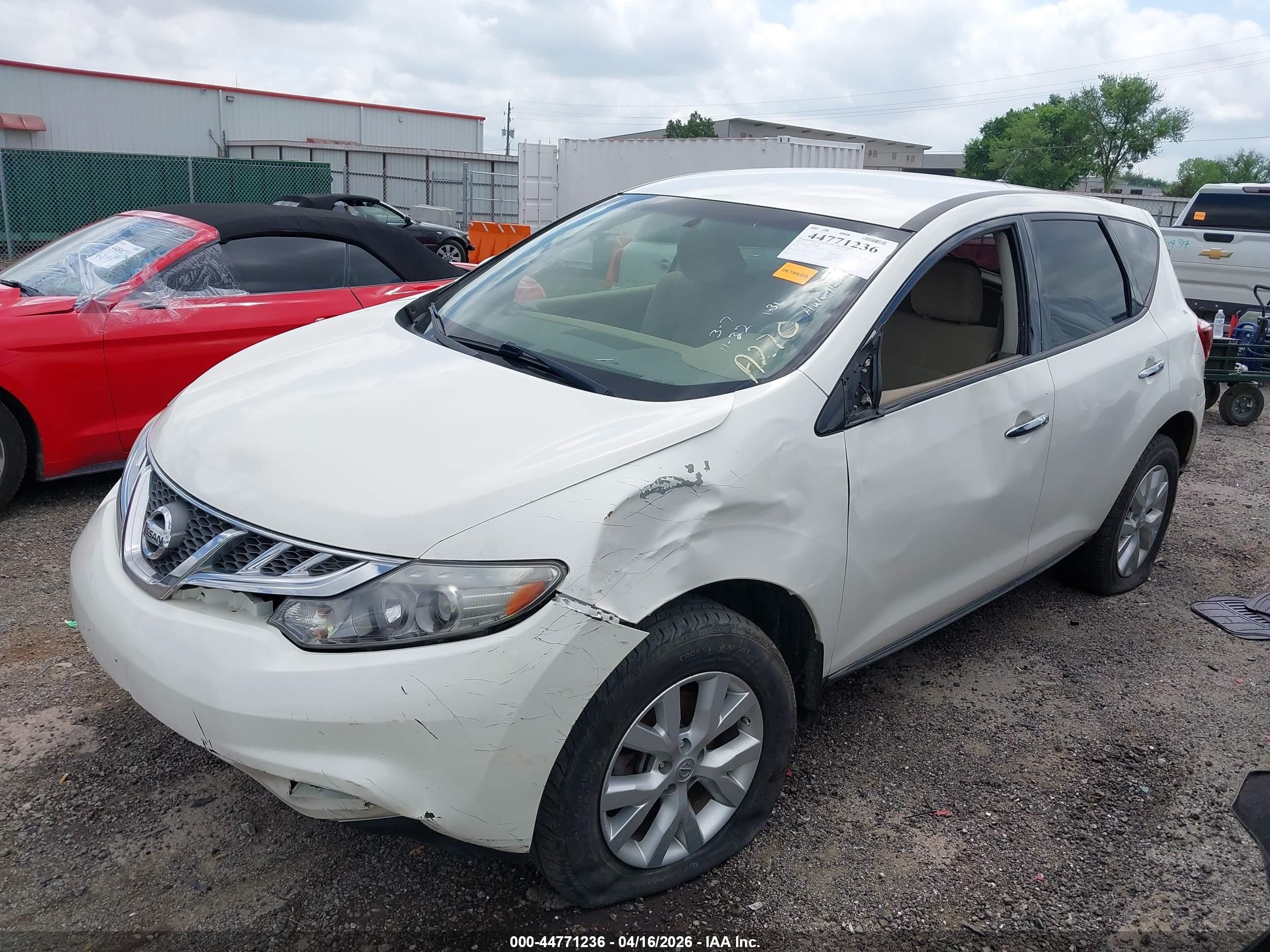 2014 Nissan Murano Le/s/sl/sv White vin: JN8AZ1MU5EW408421