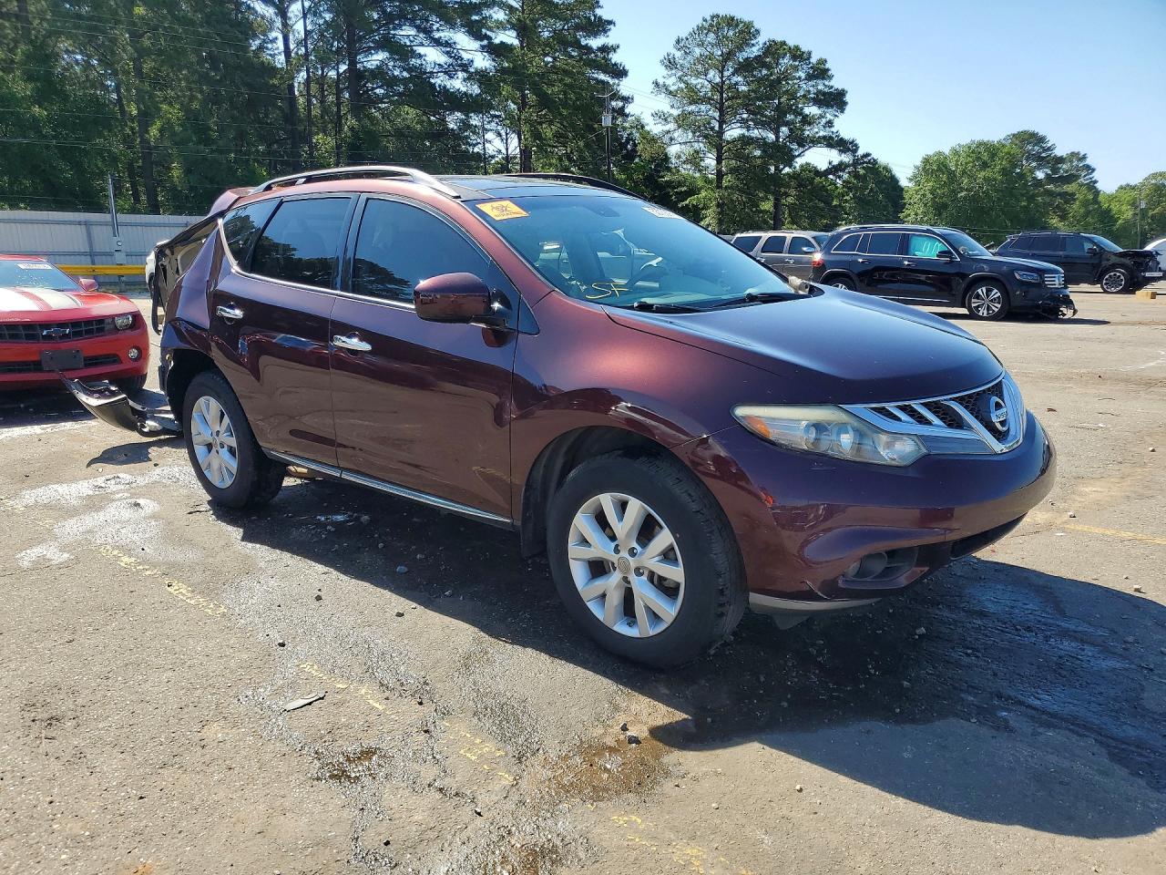2014 Nissan Murano Sl Maroon vin: JN8AZ1MU5EW412016