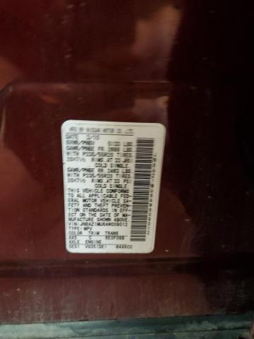 2010 Nissan Murano S Maroon vin: JN8AZ1MU6AW009012