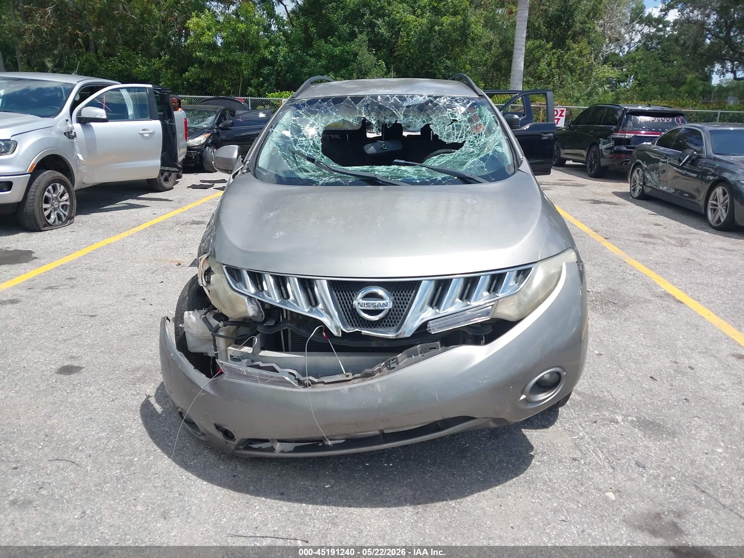 2010 Nissan Murano Sl Серебряный vin: JN8AZ1MU6AW015005