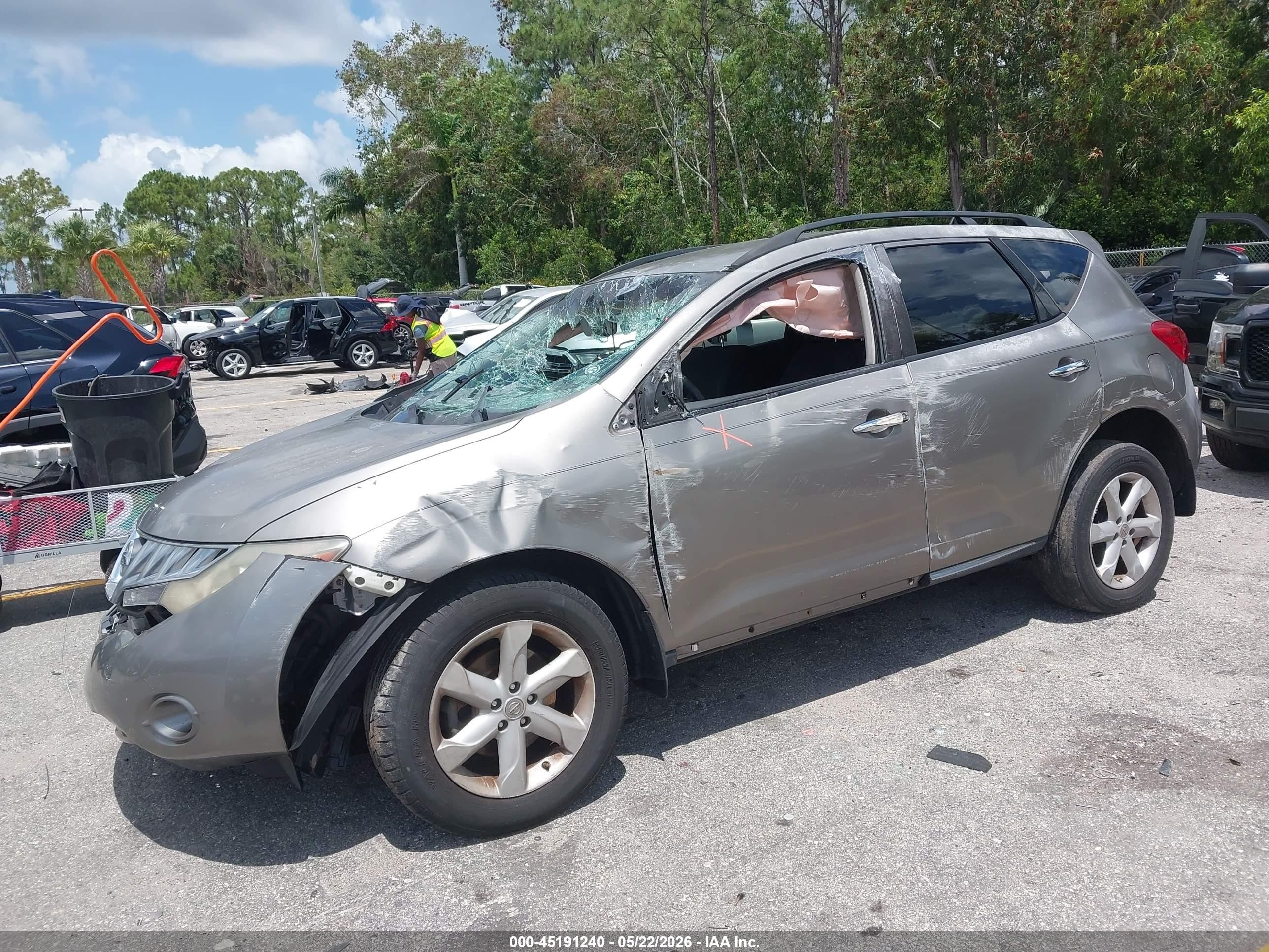 2010 Nissan Murano Sl Серебряный vin: JN8AZ1MU6AW015005