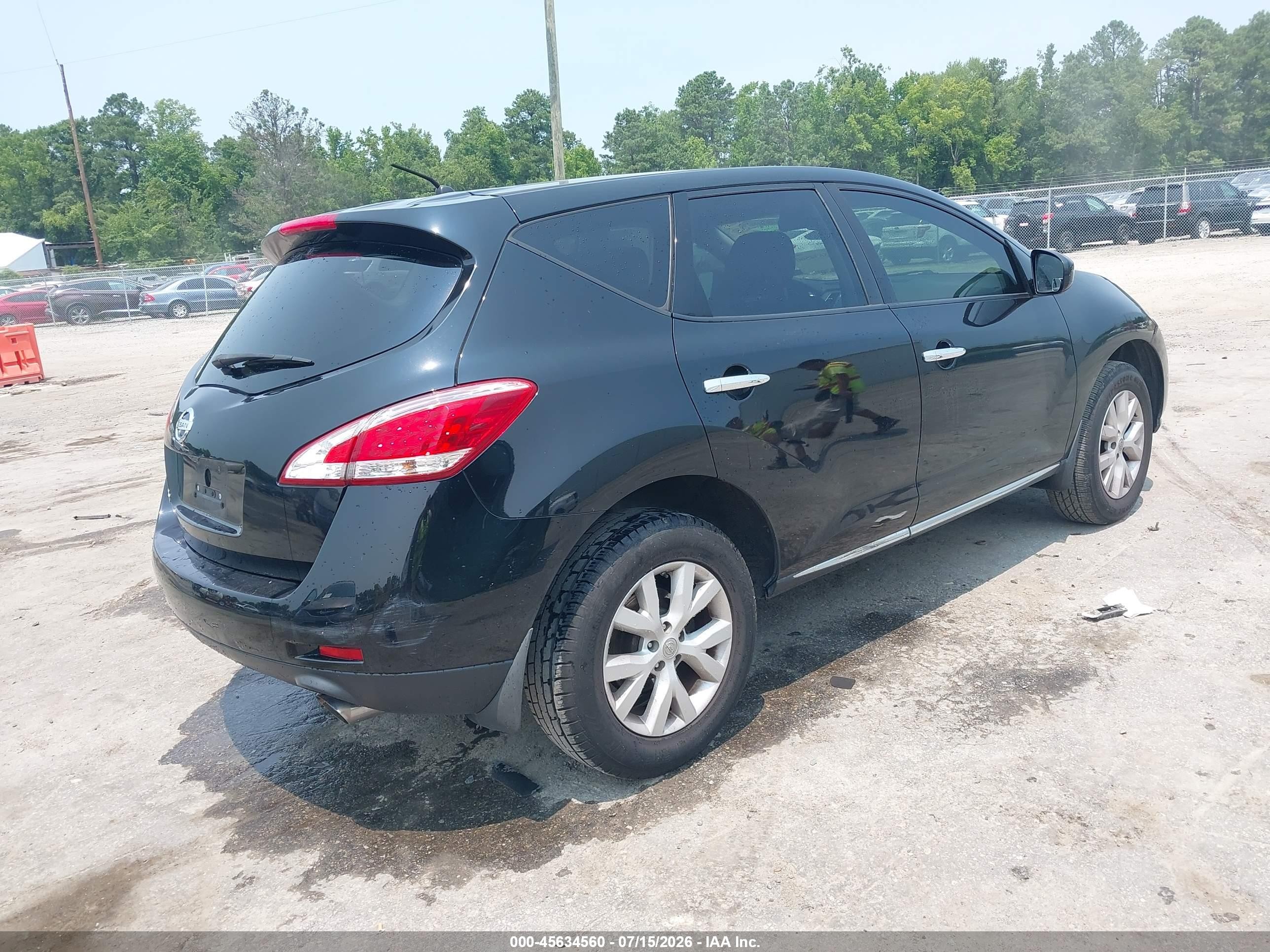 2012 Nissan Murano S Black vin: JN8AZ1MU6CW114071