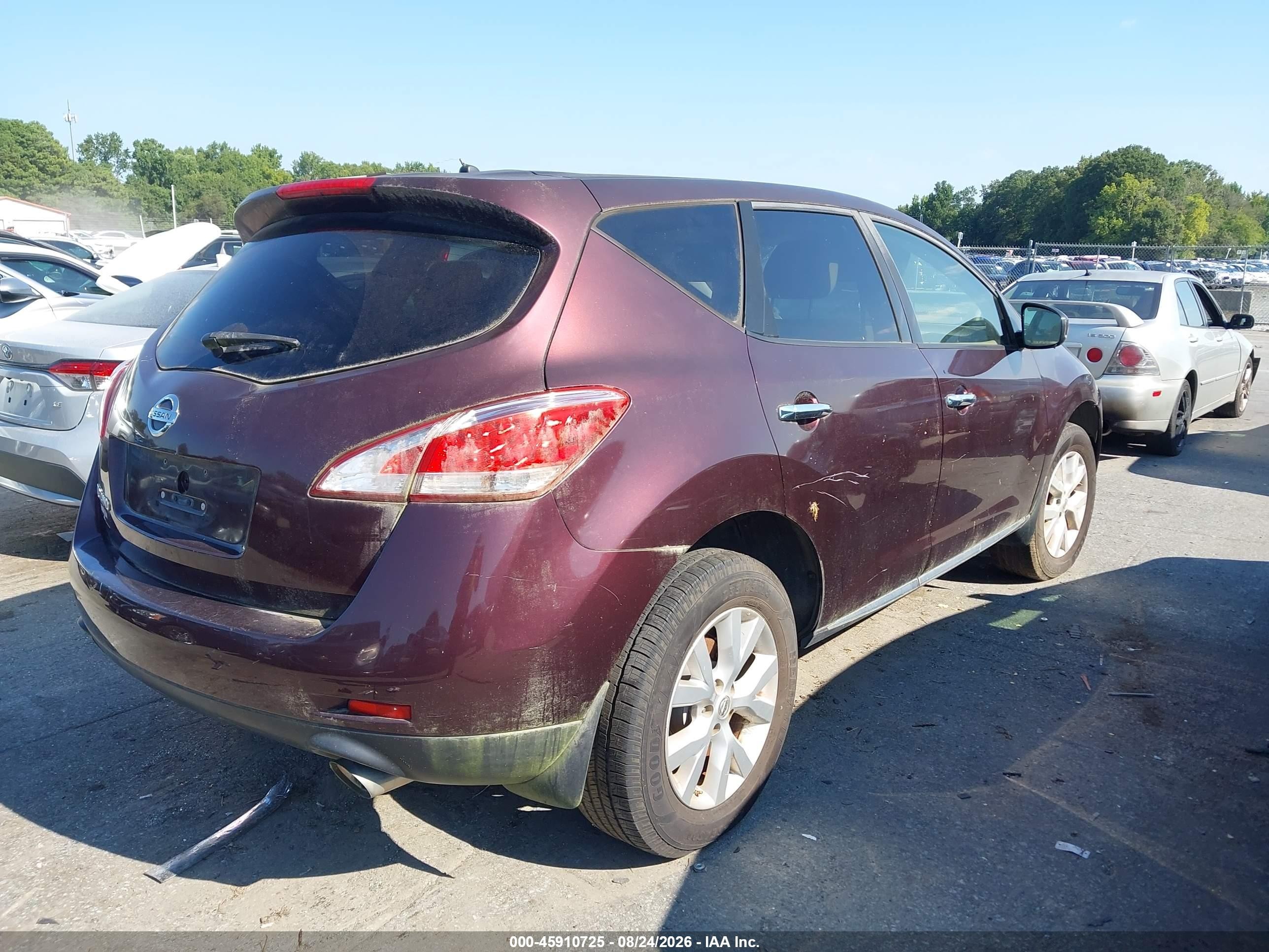 2013 Nissan Murano S Фиолетовый vin: JN8AZ1MU6DW209182