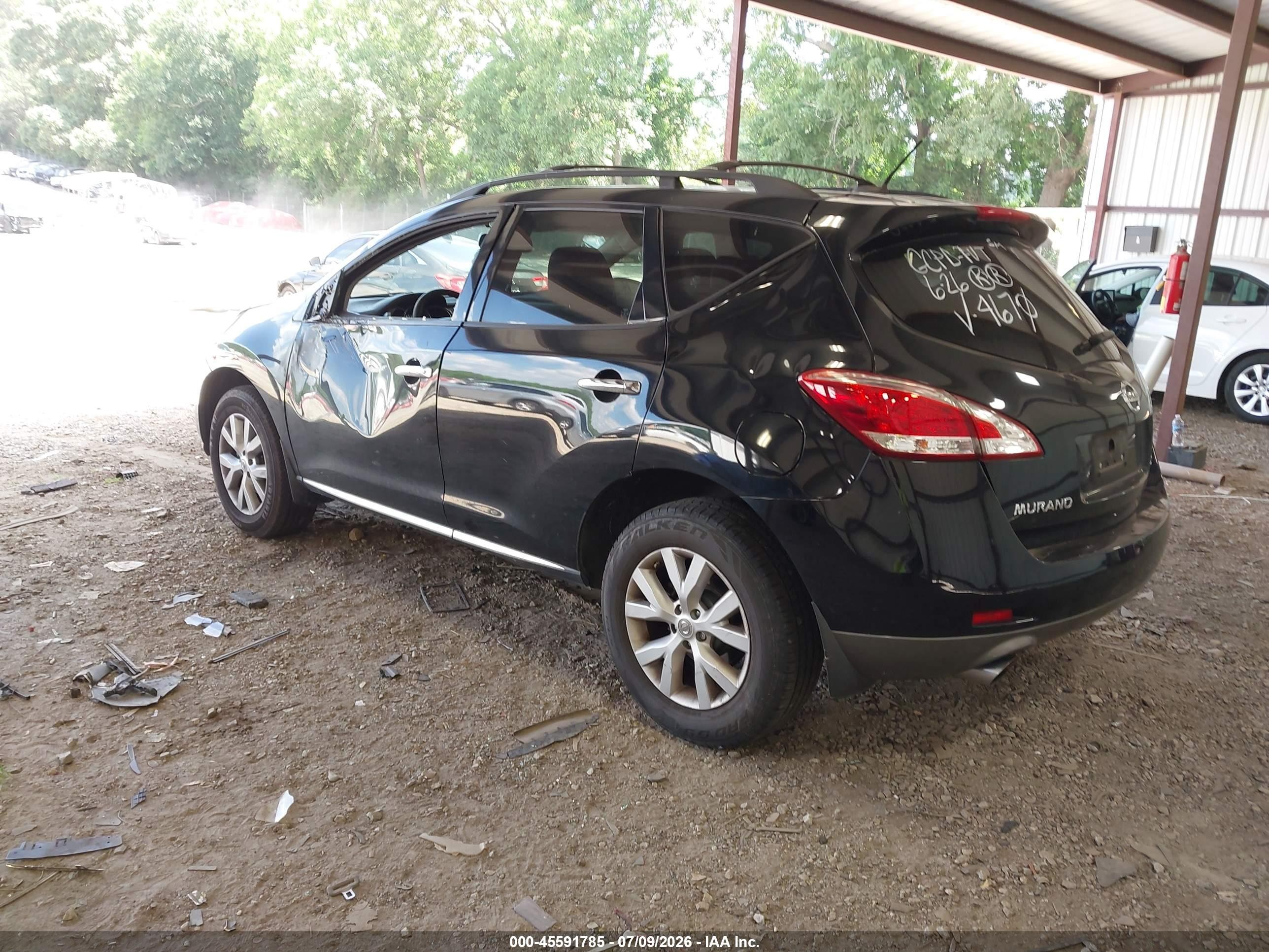 2014 Nissan Murano Sl Black vin: JN8AZ1MU6EW404670