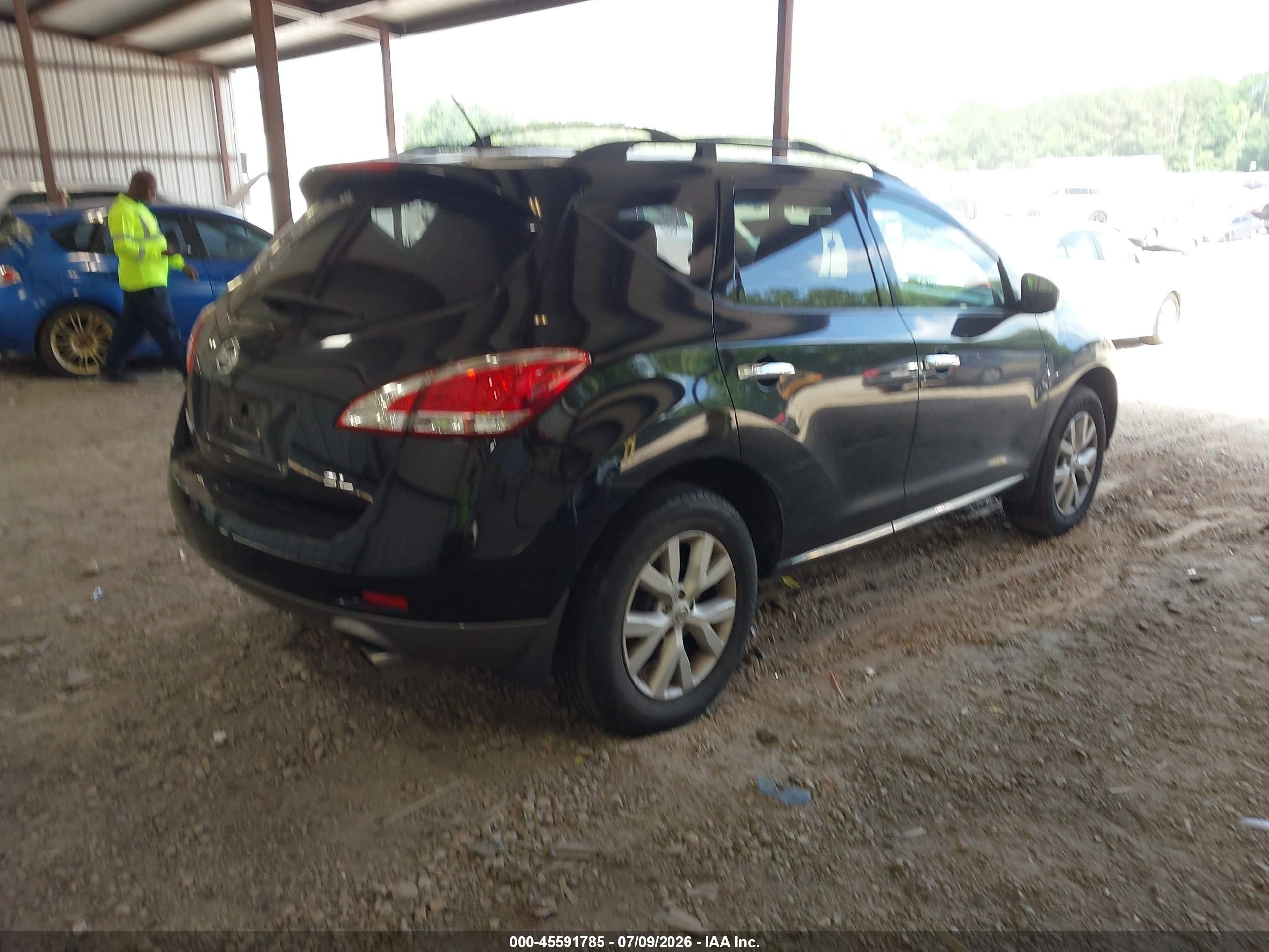 2014 Nissan Murano Sl Black vin: JN8AZ1MU6EW404670