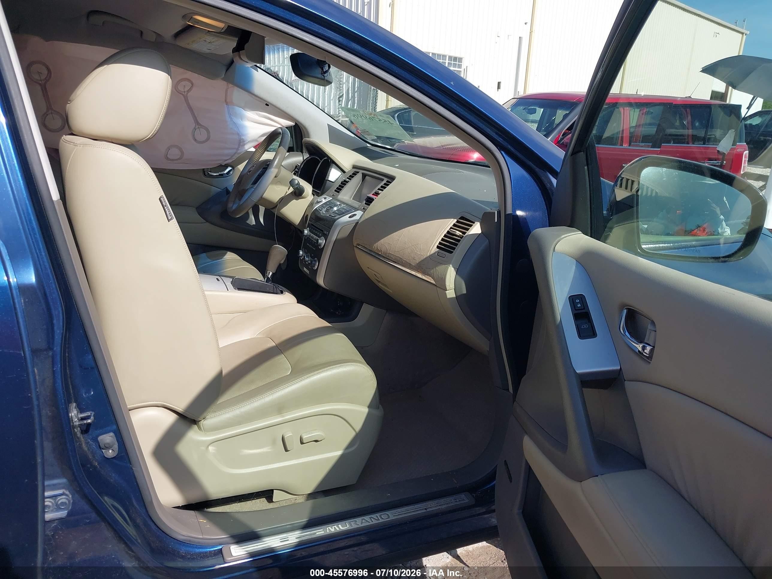 2010 Nissan Murano Sl Blue vin: JN8AZ1MU7AW001727