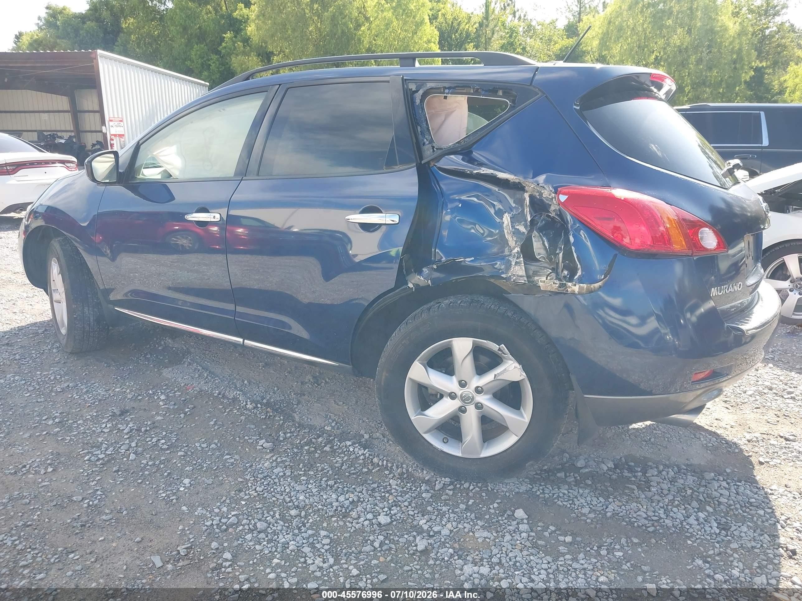 2010 Nissan Murano Sl Blue vin: JN8AZ1MU7AW001727
