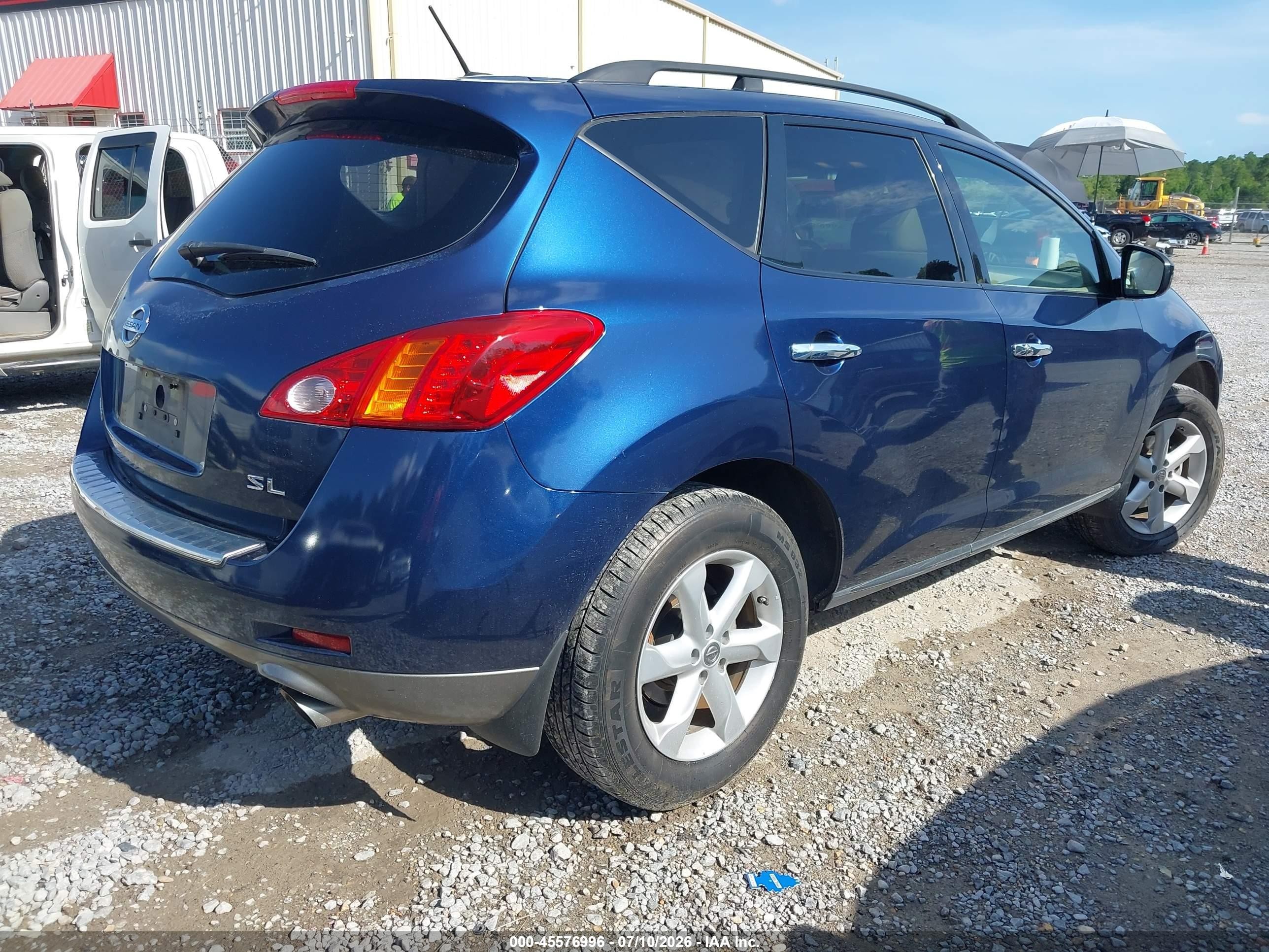 2010 Nissan Murano Sl Blue vin: JN8AZ1MU7AW001727
