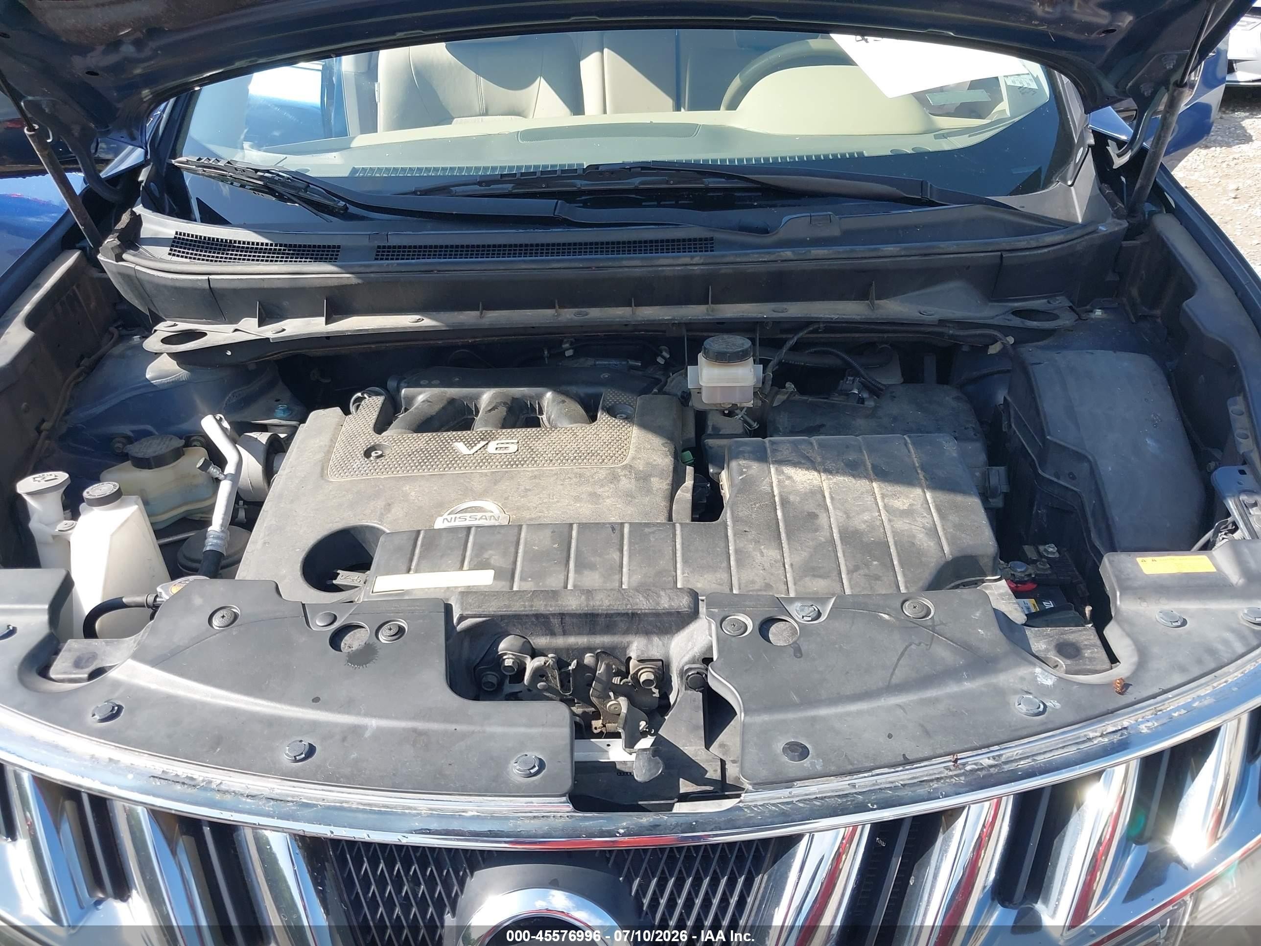2010 Nissan Murano Sl Blue vin: JN8AZ1MU7AW001727